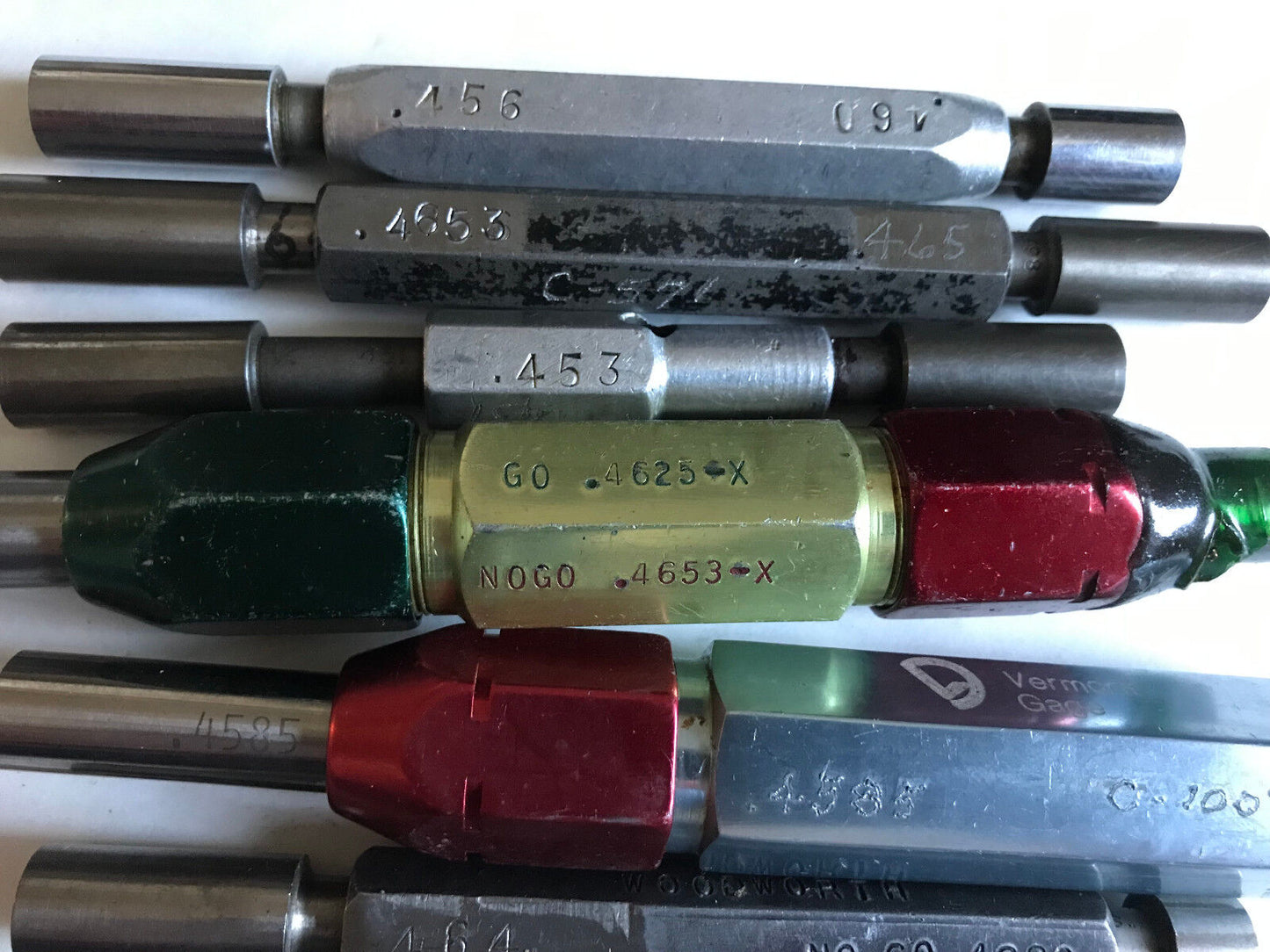 Lot The Pipe Machinery Go No Go Plug Gage .458,.460,.456,.464,.468,.448,.468,Sa
