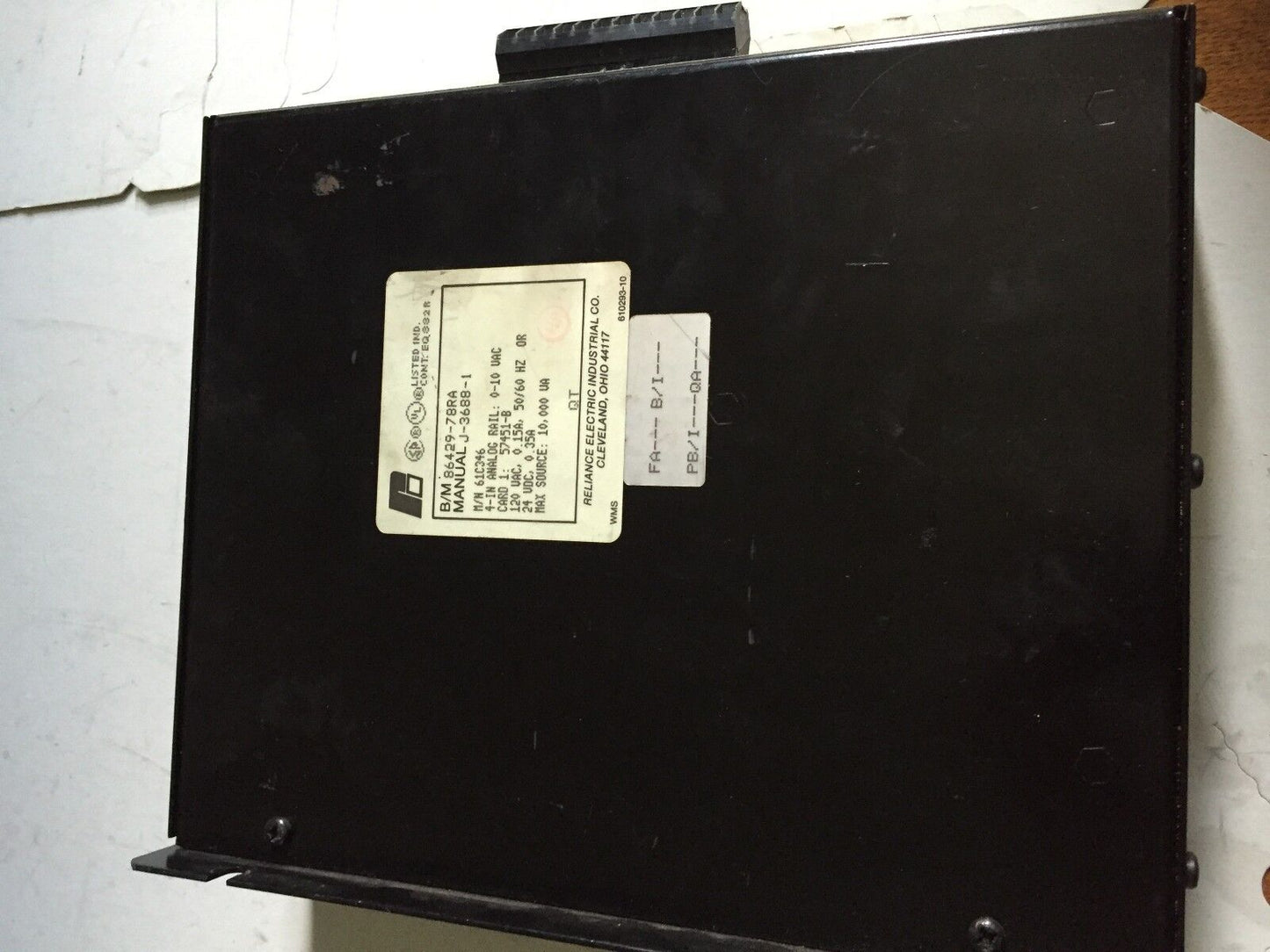 Reliance Electric 61C346,Automate  Analog Rail,86429-78Ra,0-10Vdc,J-3688-1,Be