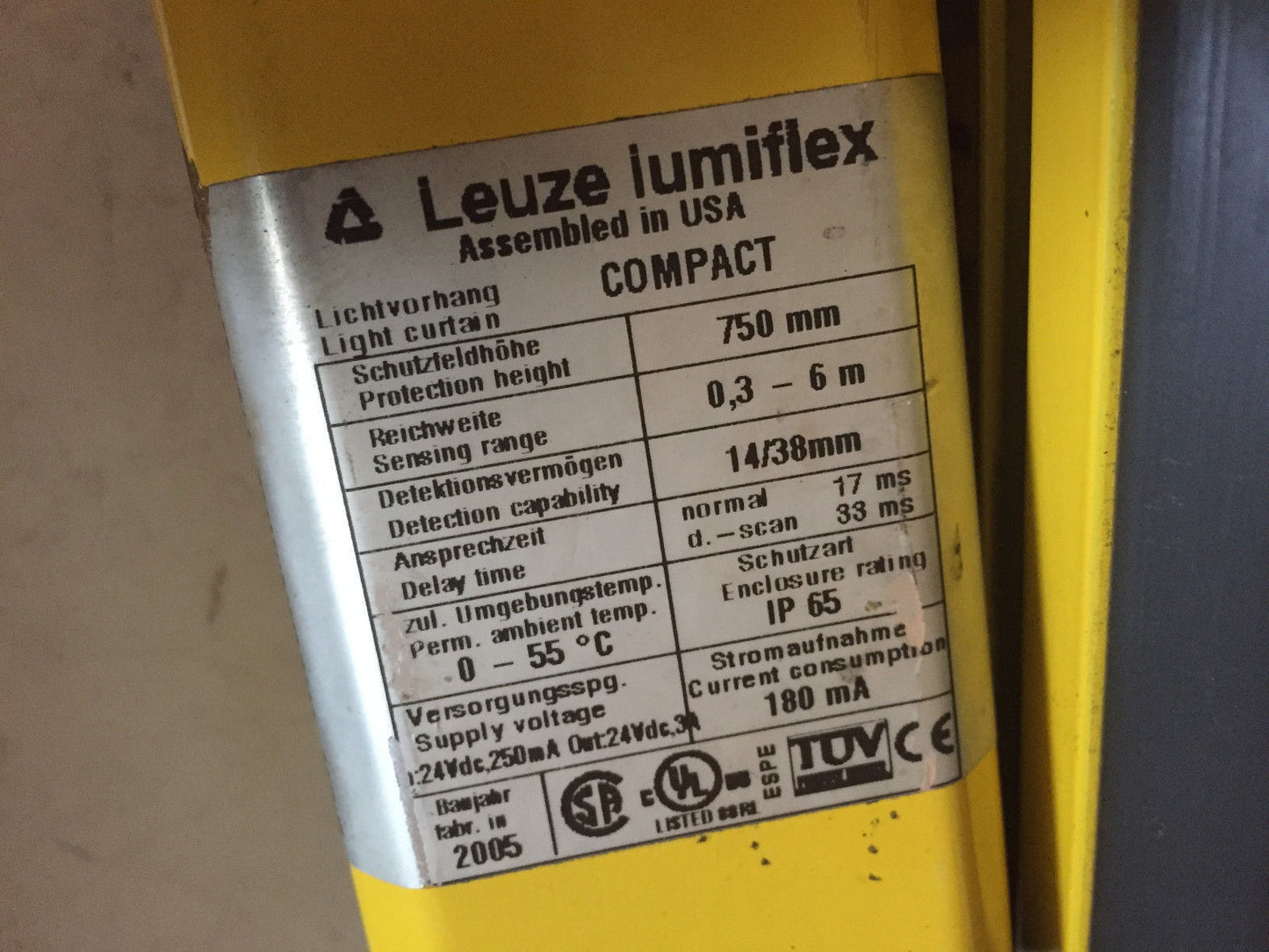 1 Set Leuze Lumiflex Compact Ct14,Ct14 300M/150Ms/300S-90/Bh5 Safety,Ck