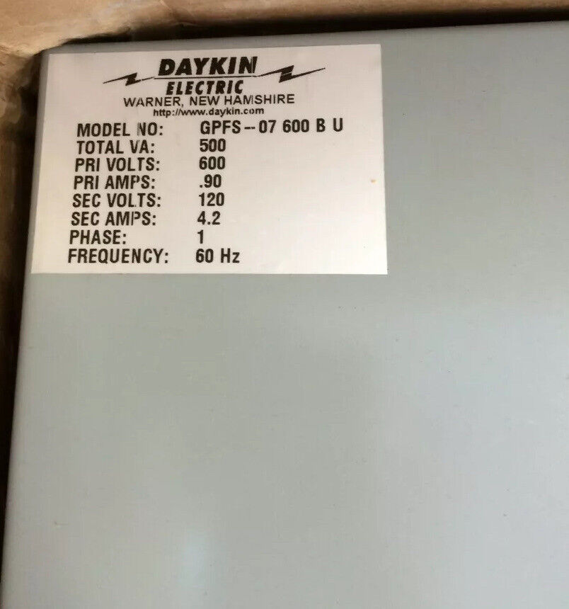 New Daykin Electric Gpfs-07 600 B U Transformer Disconnect, Gpfs-07 600 Bu ,Bn