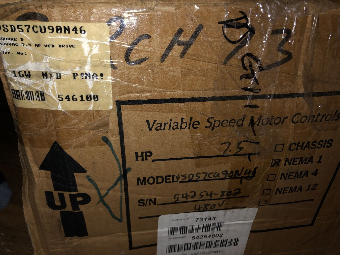 New Square D 480Vac 7.5 Hp Vfd Drive Vsd57cu90n46 3 Ph (Telemecanique) Vsd57,Dj