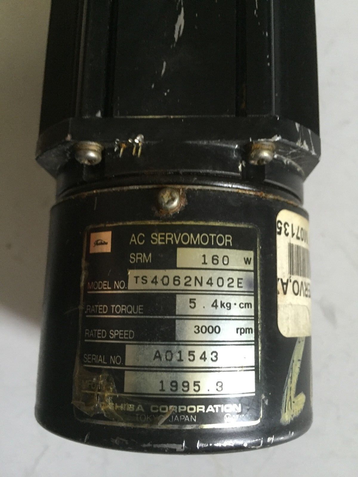 Toshiba Ts 4062N402e Ac Servo Motor, 160 W, Rpm: 3000,Be