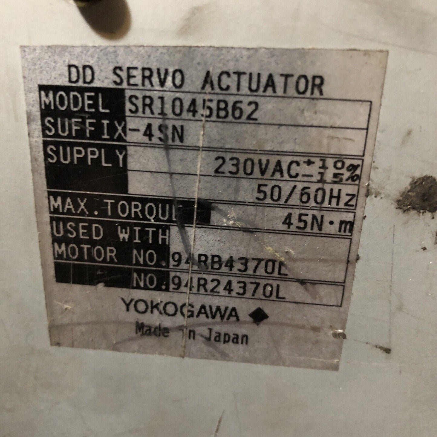 Parker,Yokogawa Sr1045b62 4Sn Compumotor Dynaserv Dc Actuator 94Rb4370l,Bo