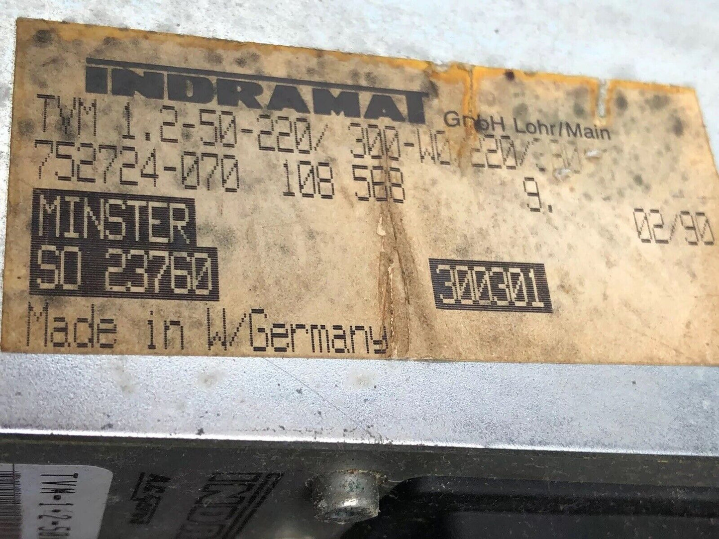 Indramat Tvm 1.2-50-220/ 300-W0 220/380 Servo Power Supply,Tvm-1.2-50Wo-220V,Ch