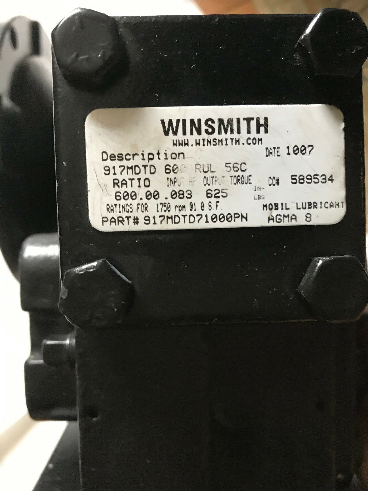 Winsmith 917Mdtd71000pn Gear Reducer,Winsmith 917,917Mdtd,Si