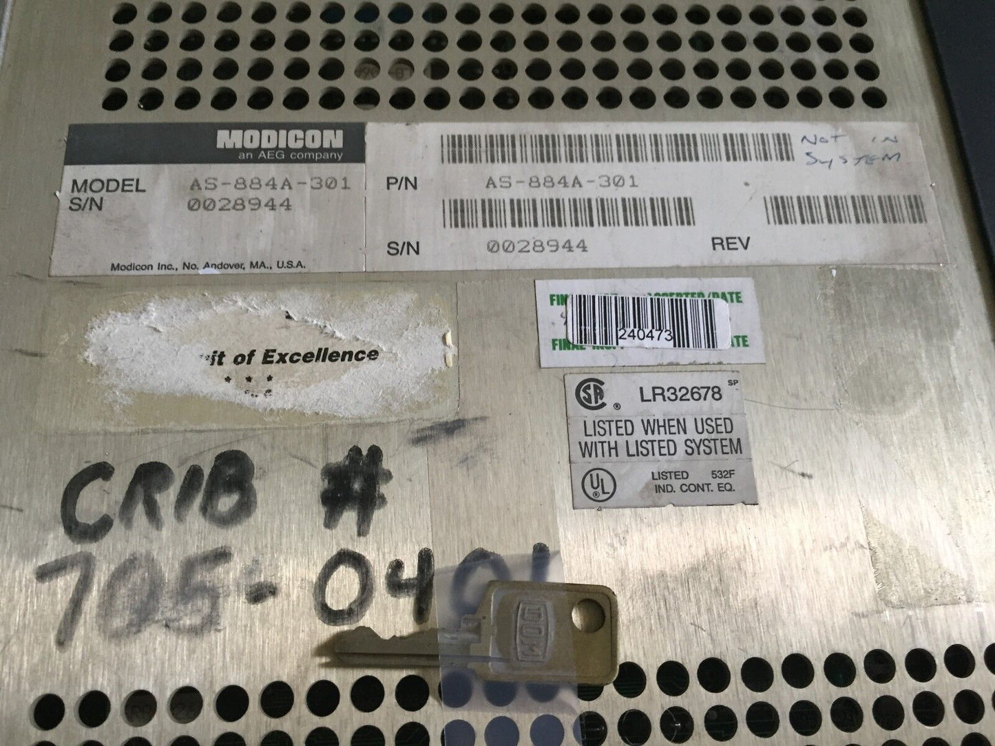 Modicon As-884A-301 Processor 8K W/Remote I/O Gould 884,As884a301,Er