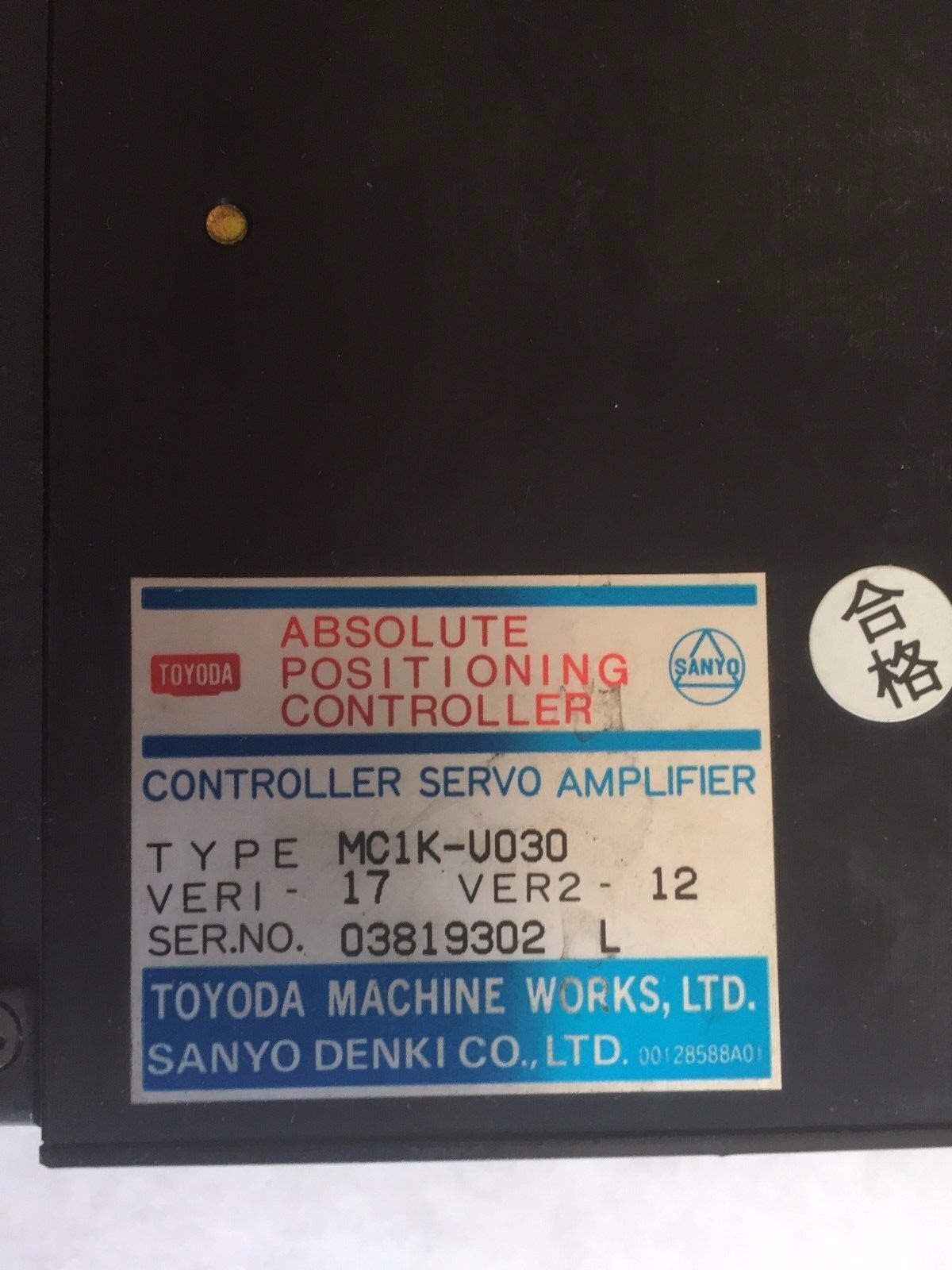 Toyoda Mc1k-U030,Mc1k-V030 ,Absolute Positioning Controller,Toyoda Veri-17,Ah,Ea