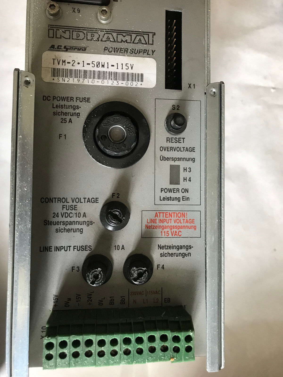 Indramat Tvm-2-1-50W1-115V Bosch Servo Power Supply Tvm-2.1-50W-1115,Tvm-2.1,Sr