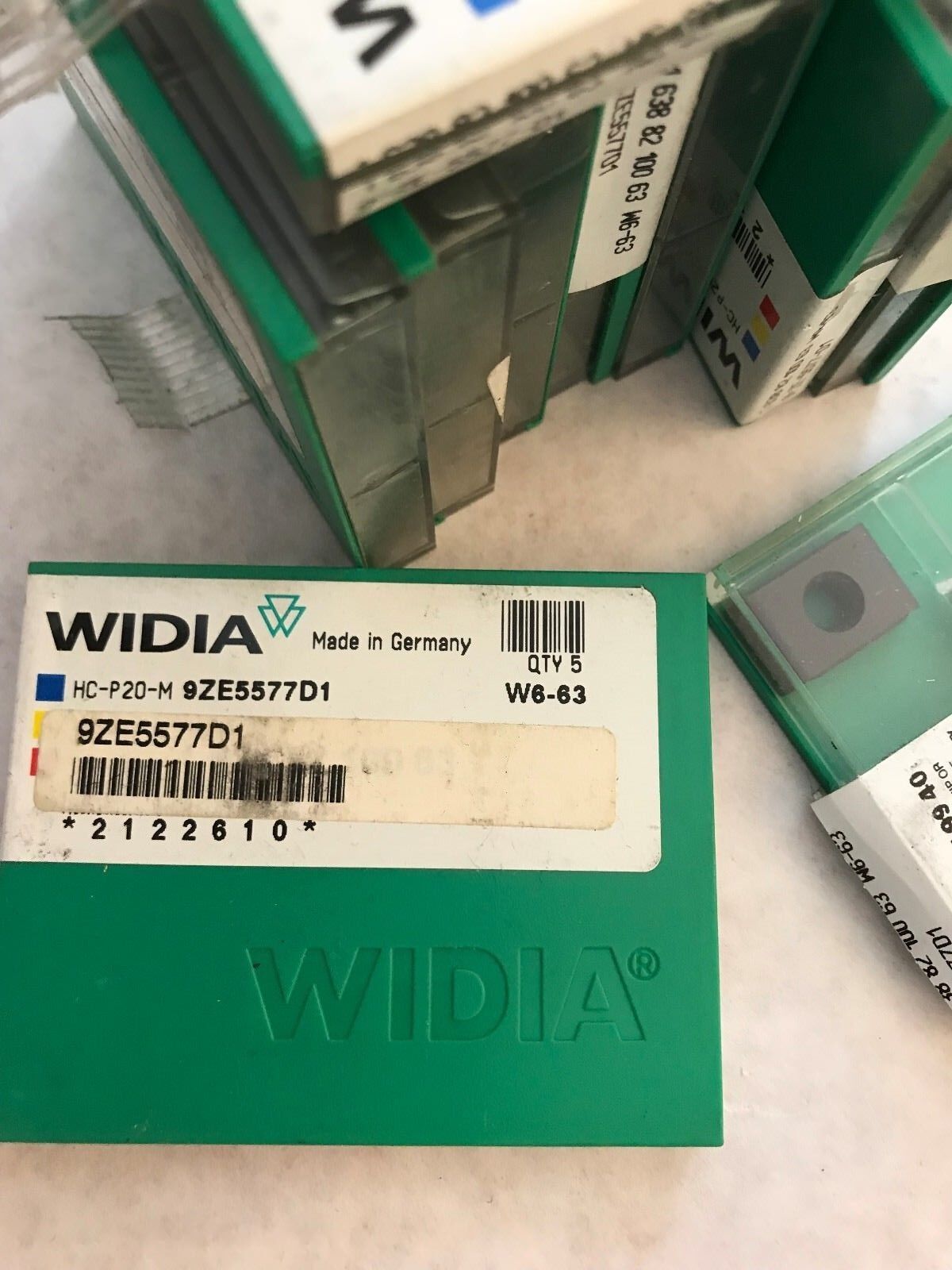 Lot 100 Widia Hc-P20-M Carbide Inserts 9-Ze-5577-D1 Widia W6-63 ,Room5
