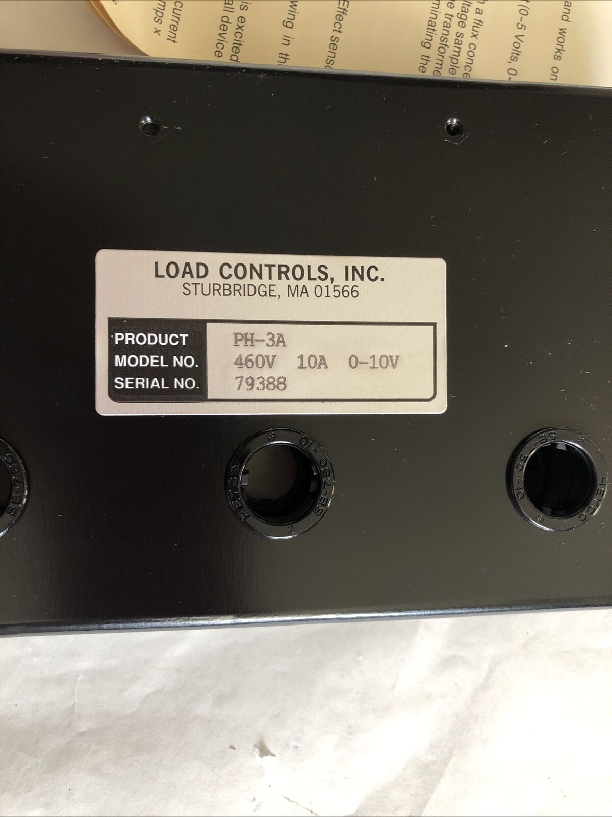 New Load Controls Inc. 460V 10A 0-10V Ph-3A Power Cell With 241-4-2371,Dg