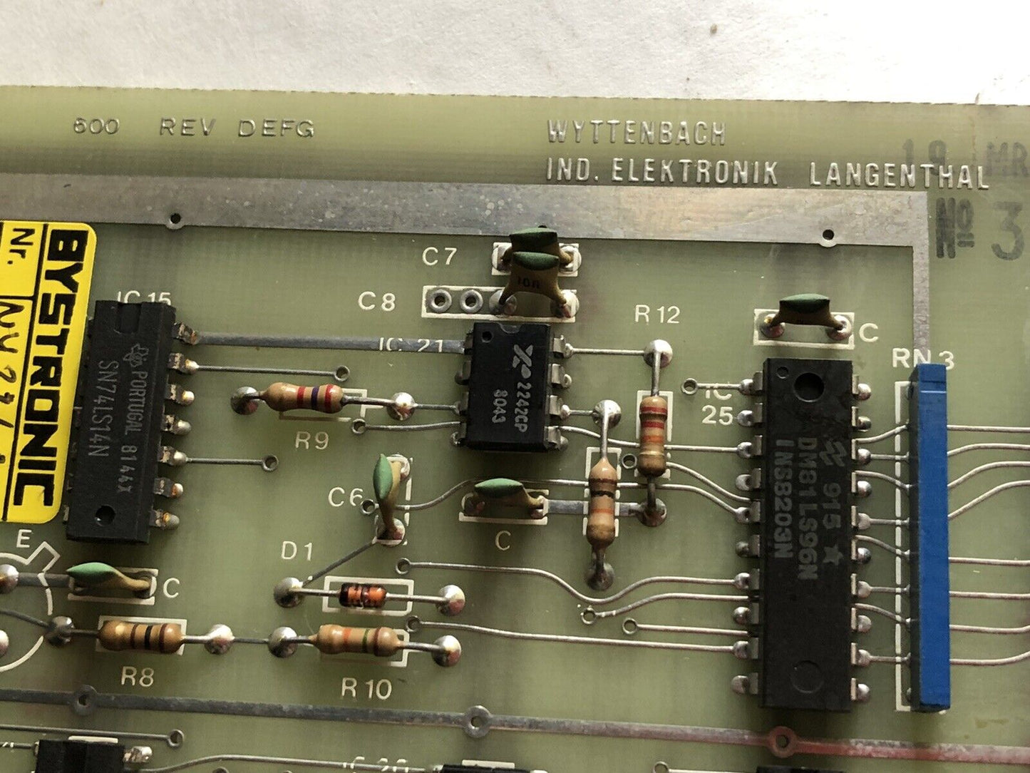 Wyttenbach Ind Elektronik Edv 462.0401 1320,600 Rev Defg,Bystronic Ny2364,Tc