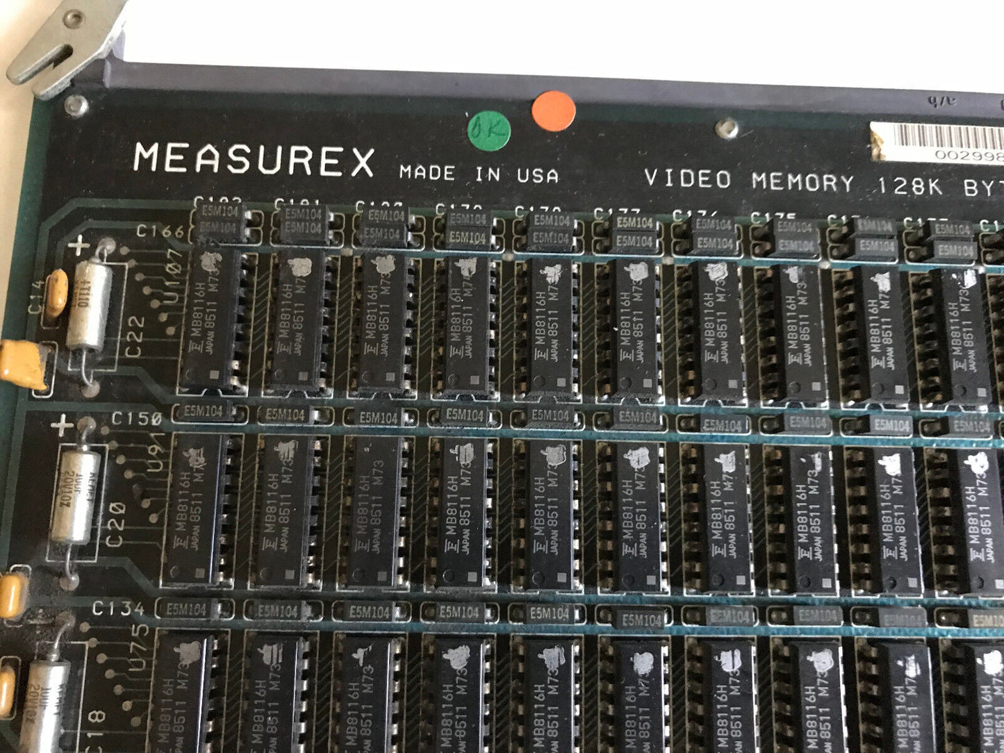 Measurex 05327902 Pcb Board Assy No 05327902 Video Memory 128K Byte,Ax,Ad