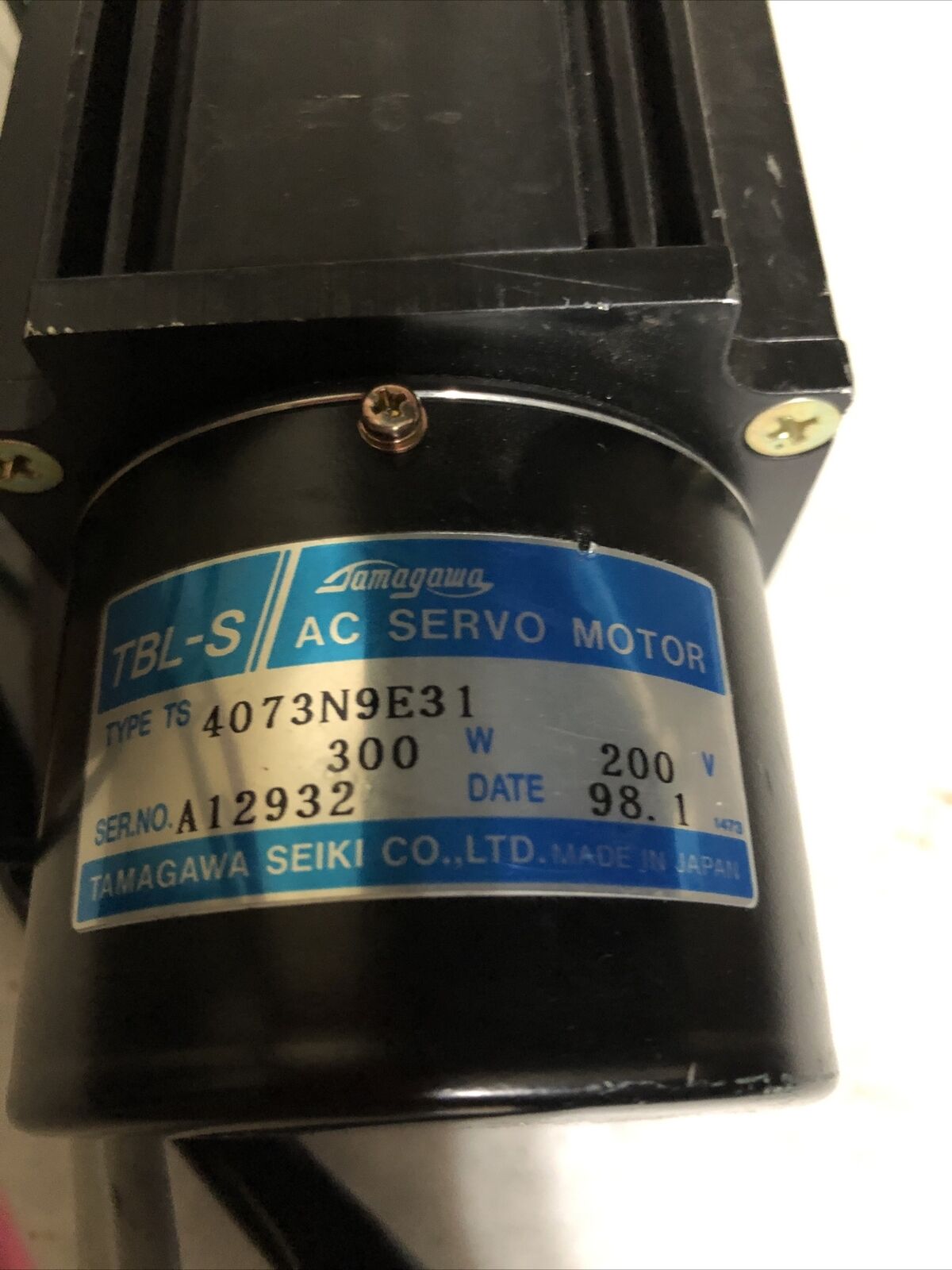 New Tamagawa Seiki 4073N9e31 Ac Servo Motor,Tbl-S Shaft Diameter: 11Mm Bq