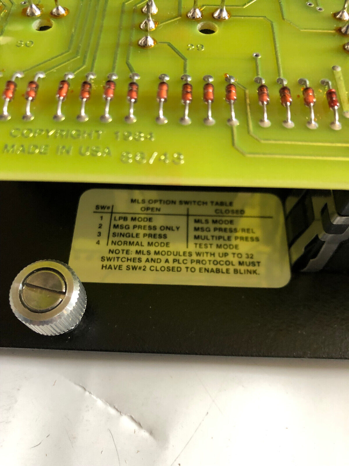 New Ctc Mls-1132 Lighted Pushbutton Module Ips 2000,Mls Logic Bd0059-0203,De