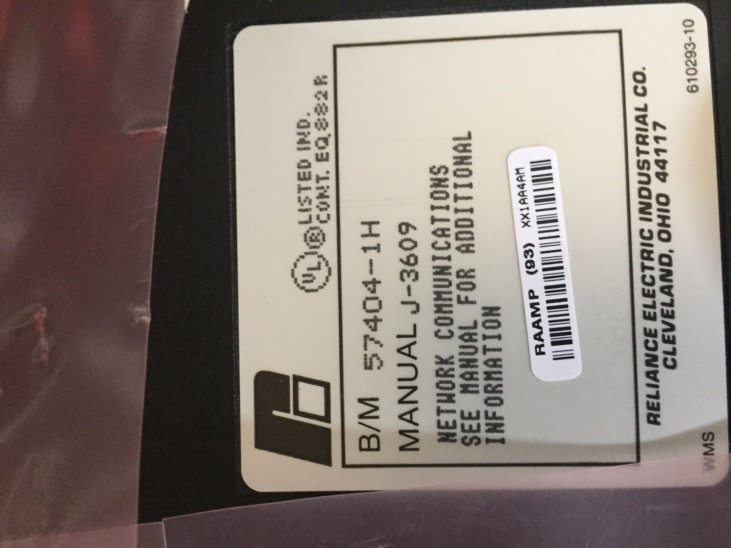 Reliance Electric 57404-1H,Reliance 57404-1 Network Communication,J-3609,Cs