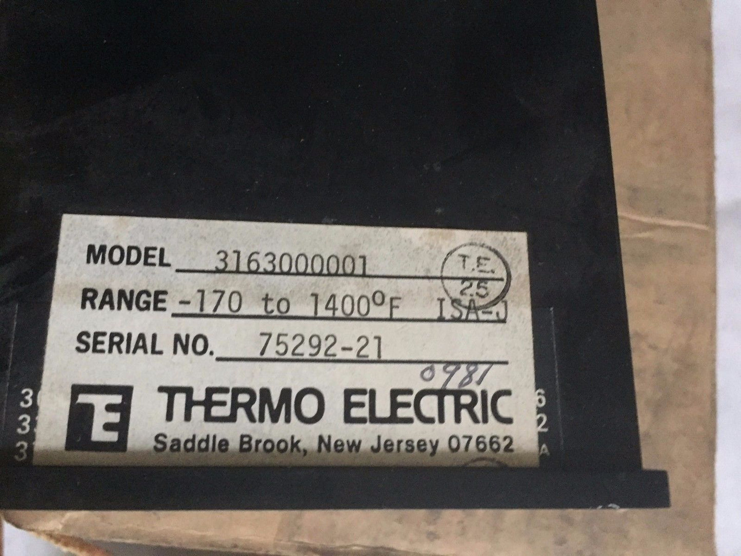 Te 3163000001,Thermo Electric 3163000001 Digital Panel Display, -170-1400F,Ak