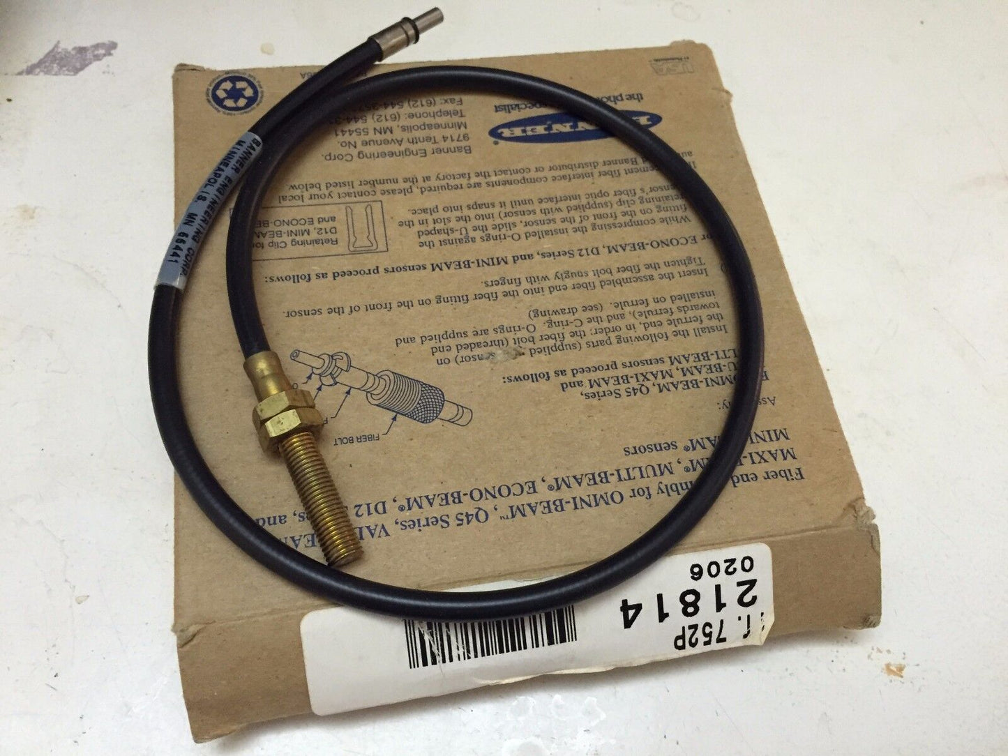 New Banner 21814 Banner Photoelectric It.752P, 752P Fiber Optic Cable Sensor ,Ej
