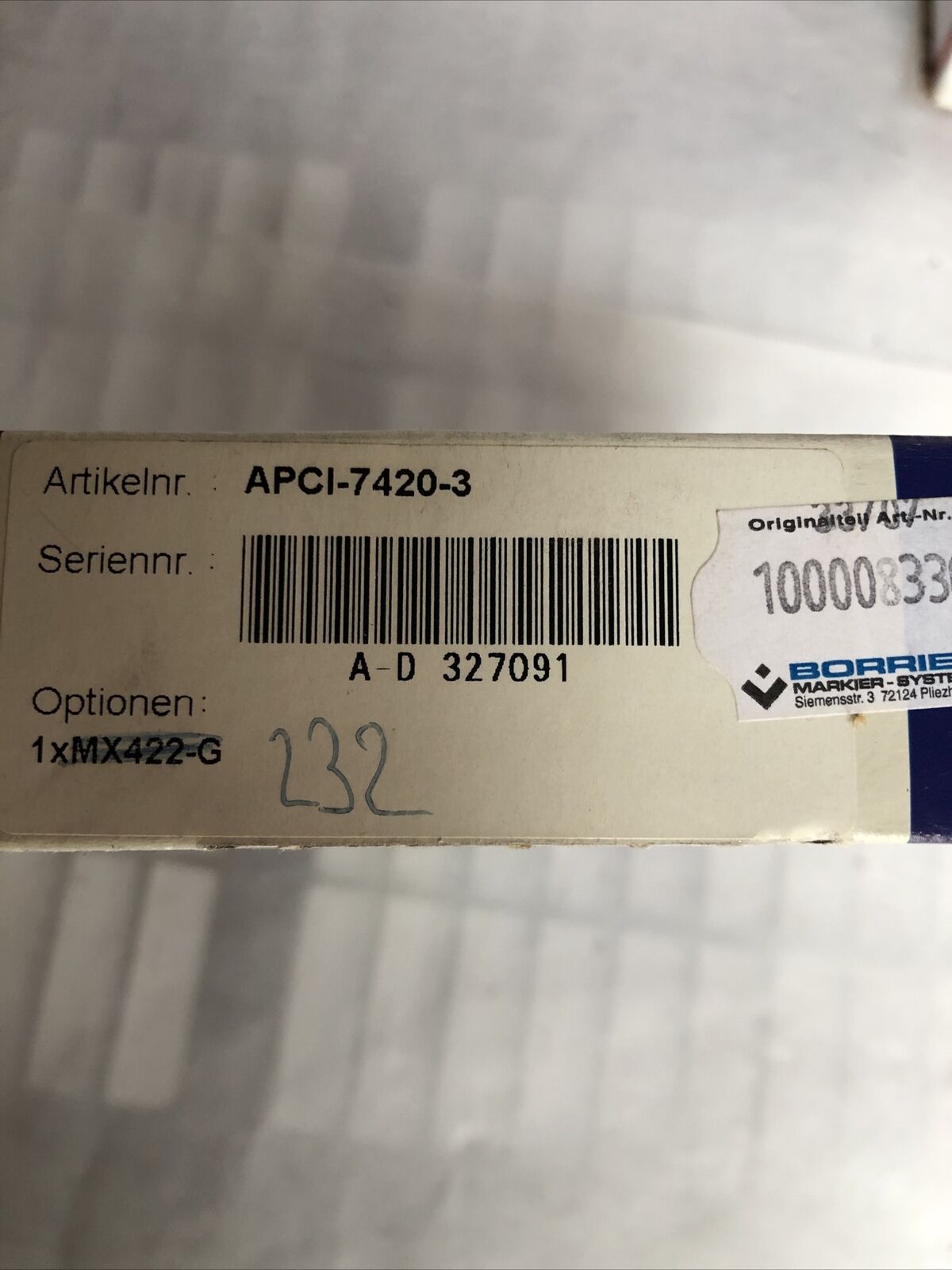 New Addi-Data Apci-7420-3 1Xmx422-G Pcb Communications Card, Circuit Board,Fb