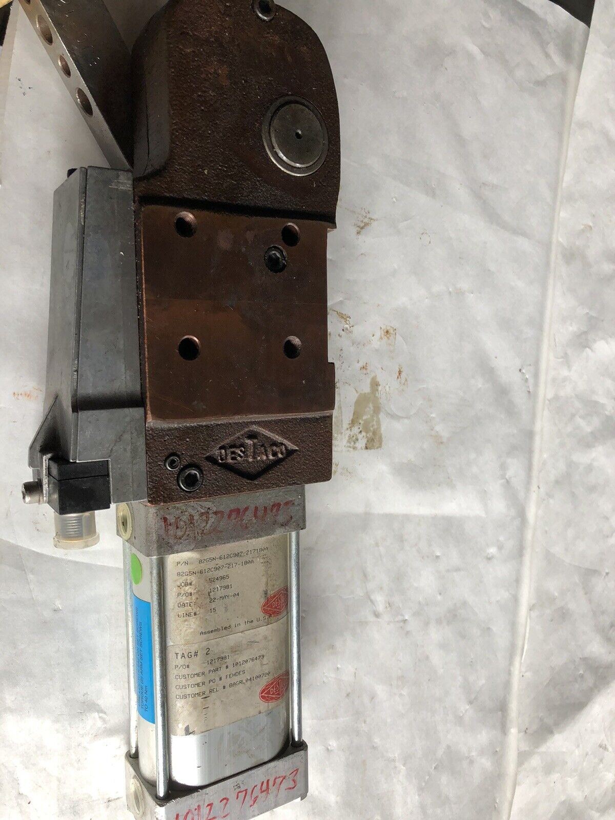 New Destaco 82G5n-612C907-217180A Clamp,Parker P82g50-3100U, 76Mm Stroke,Aj