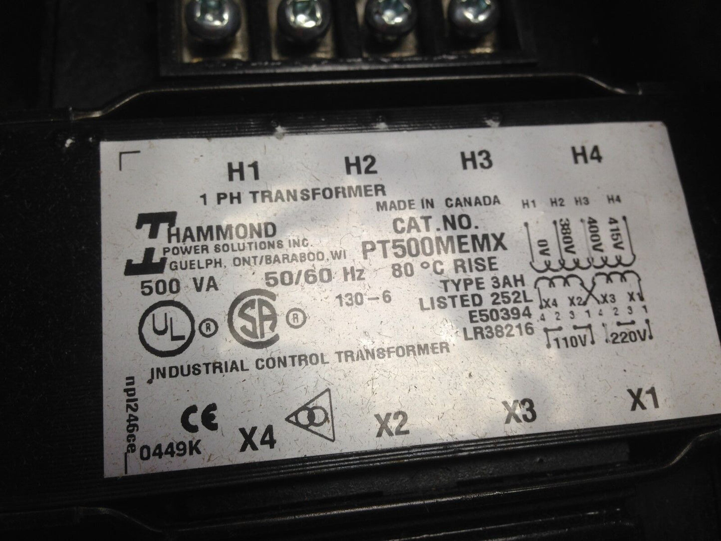 New Hammond Pt500memx Gfc  Hammond 1Ph  Transformer,Eg