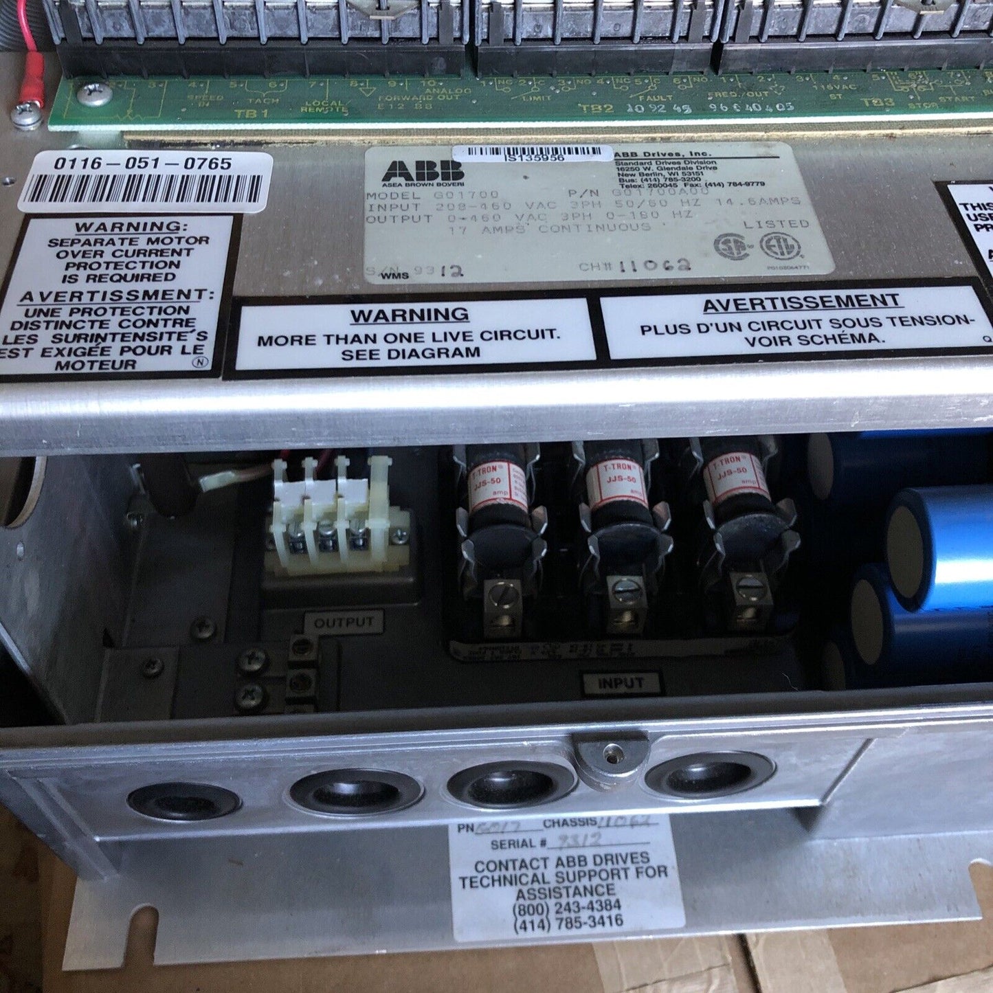 Abb G01700 Ac Drive,G01700a00, 3-Phase, 208-460 Vac,Bd