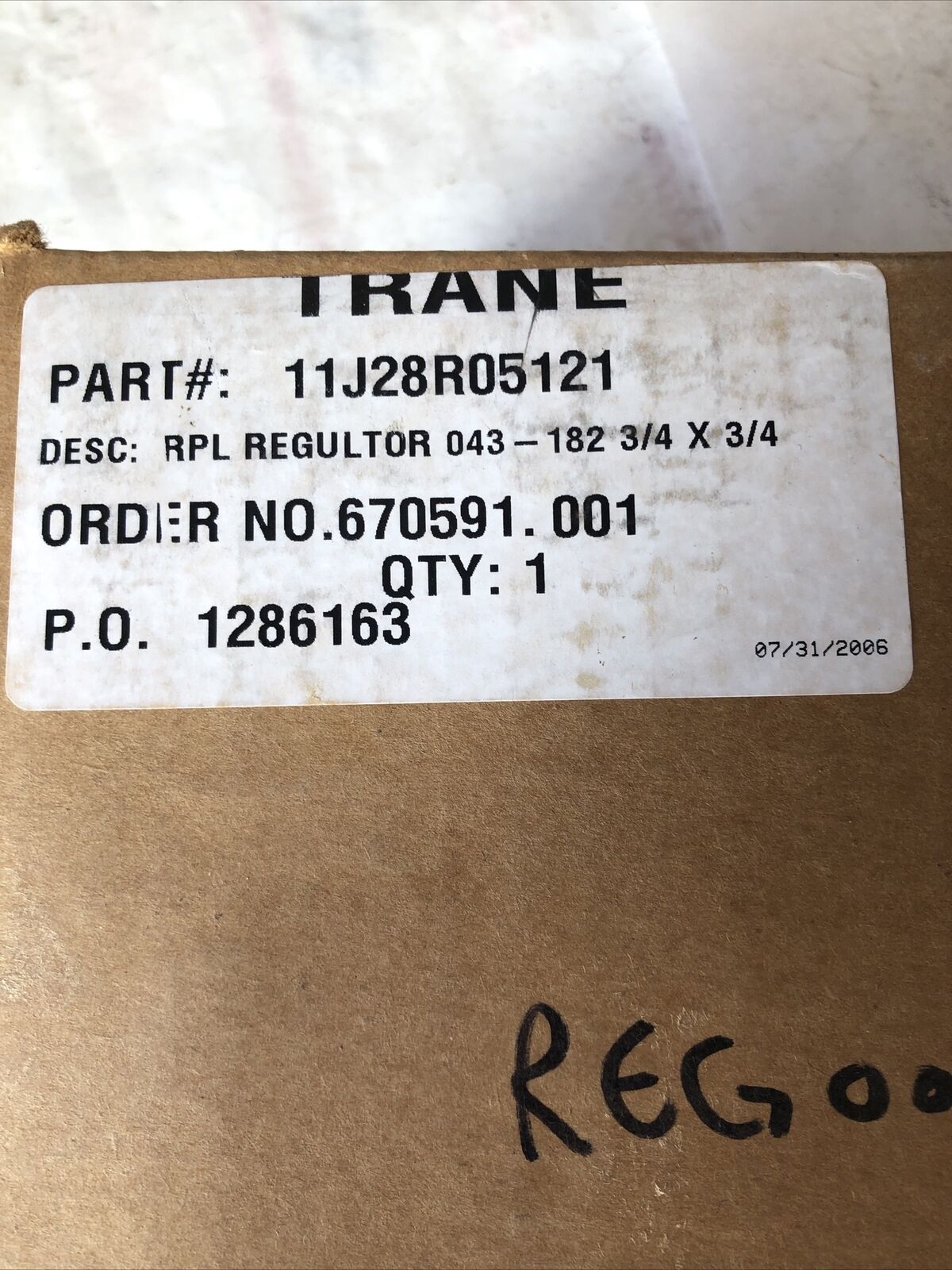 New 3/4 Actaris B-42,125 Ag Trane B-42,11J28r05121 Gas Regulator,3/4" Npt,Fi