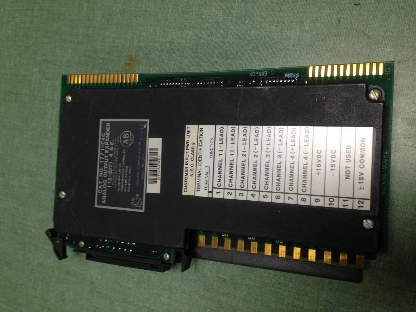 Allen Bradley 1771-E4c Analog Output Expander (12-Bit) 4 S.E. ,Sb