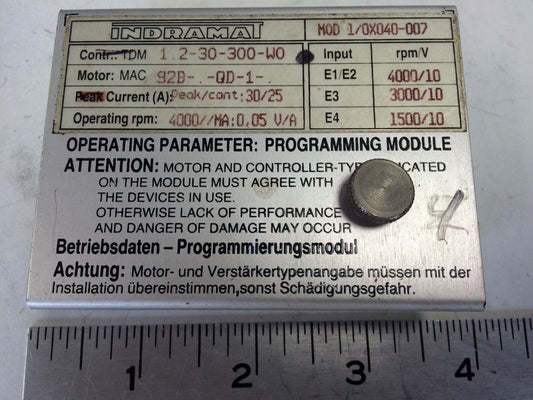 Indramat 1/0X040-007 Programming Module Tdm 1.2-30-300-W0,Cv