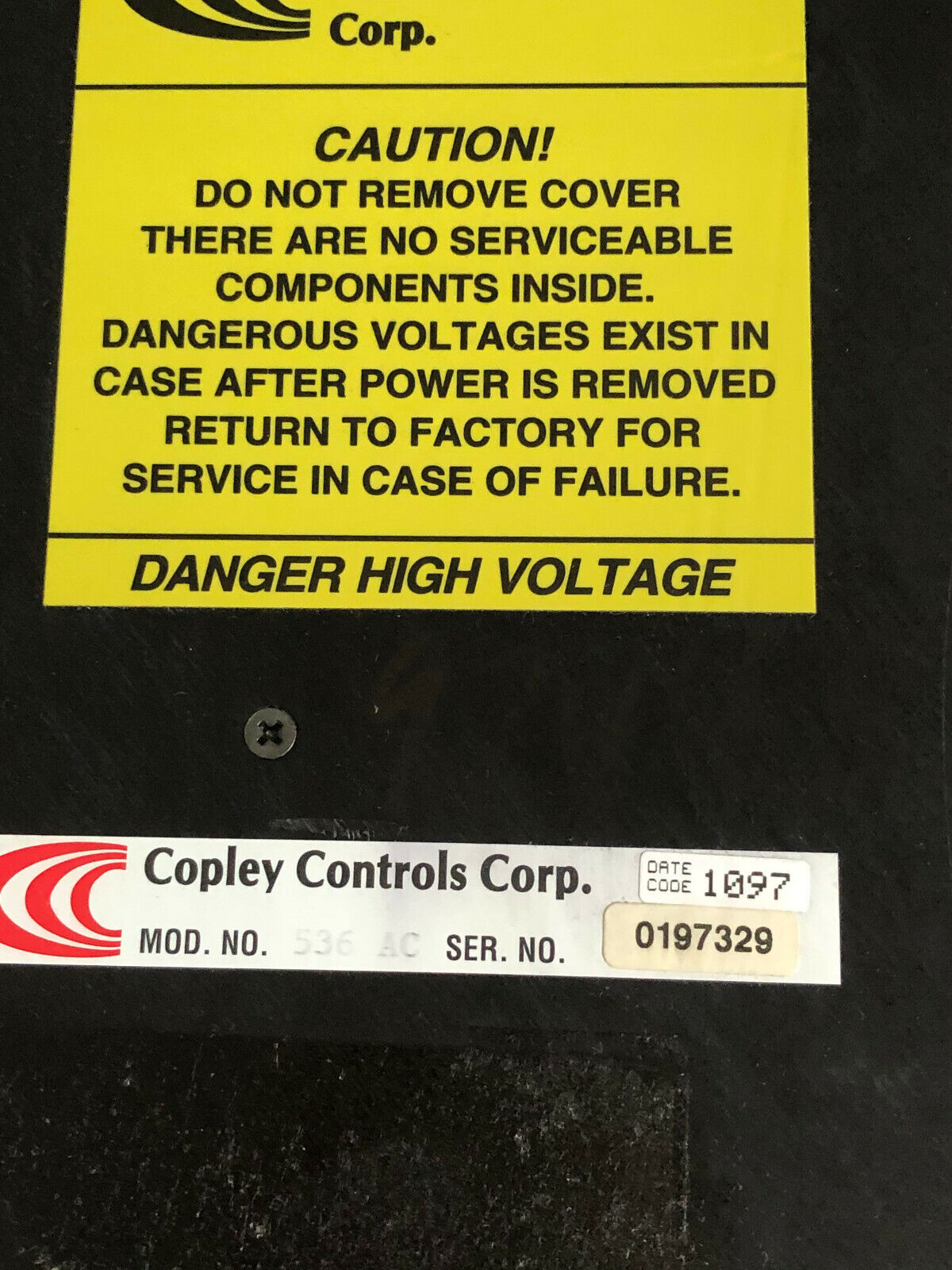 Copley Controls 536Ac Servo Drive/Amplifier 240Vac 1Ph,15A Rms 47-63,Ap