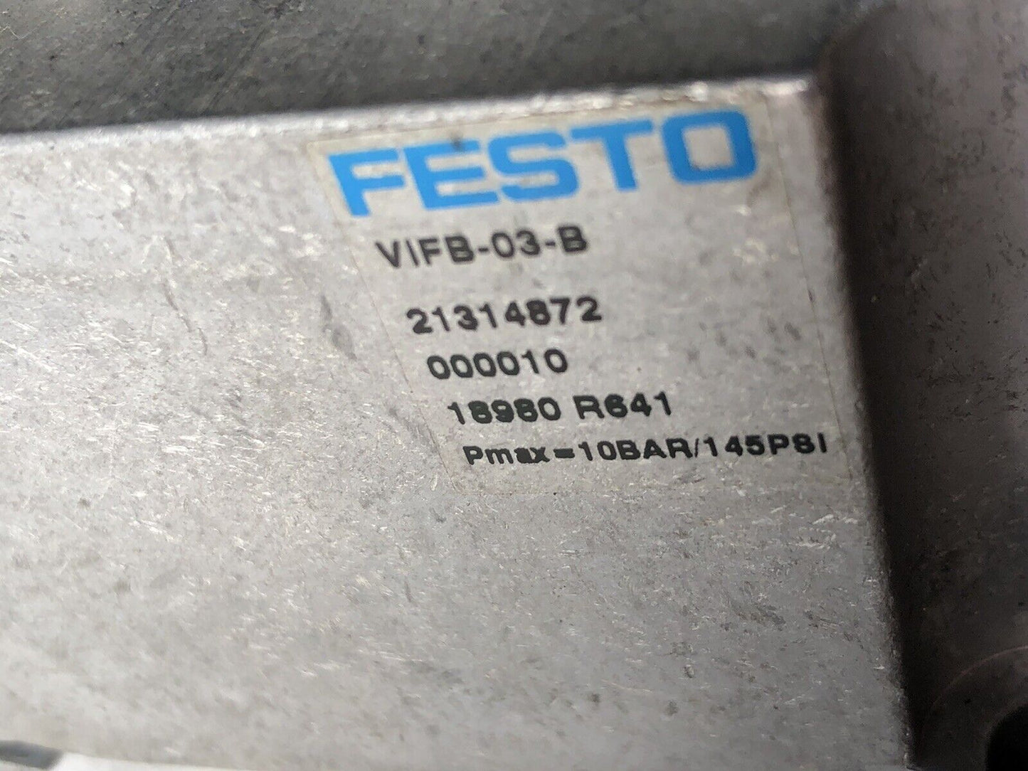 Festo Ifb8-03,Iepl-03-Fb,Vifb-03-B,Mth-5/3E-7,0-S-Vi,Vige-03-Fb-4-5Pol Valve,Ew