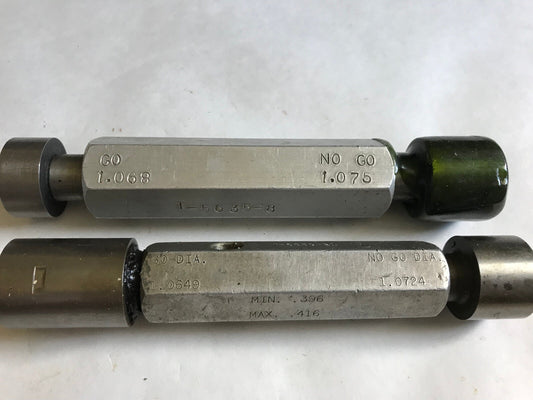 Lot The Pipe Machinery Go No Go Plug Gage 1.068 1.075 1.0649 1.0724,Ac