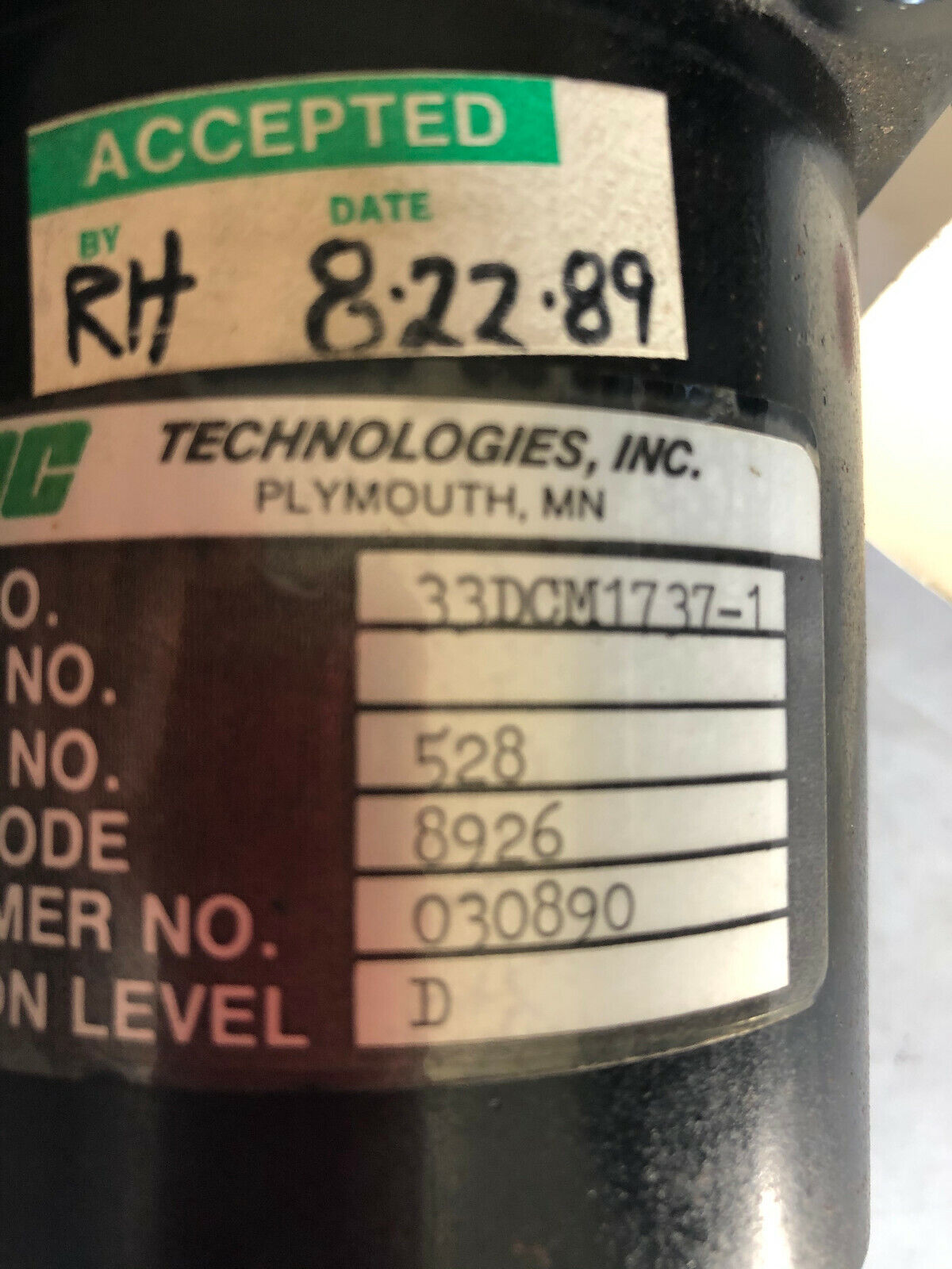 Qmc Tech 33Dcm1737-1,Qmc Technologies 33Dcm1737-1 Servo Motor,Aa