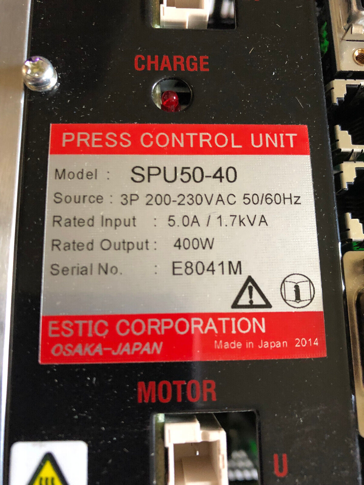 New Estic Spu50-40 Press Control Unit,400W Rated Output,3P 200,B70e3-Xx-5000,Ev