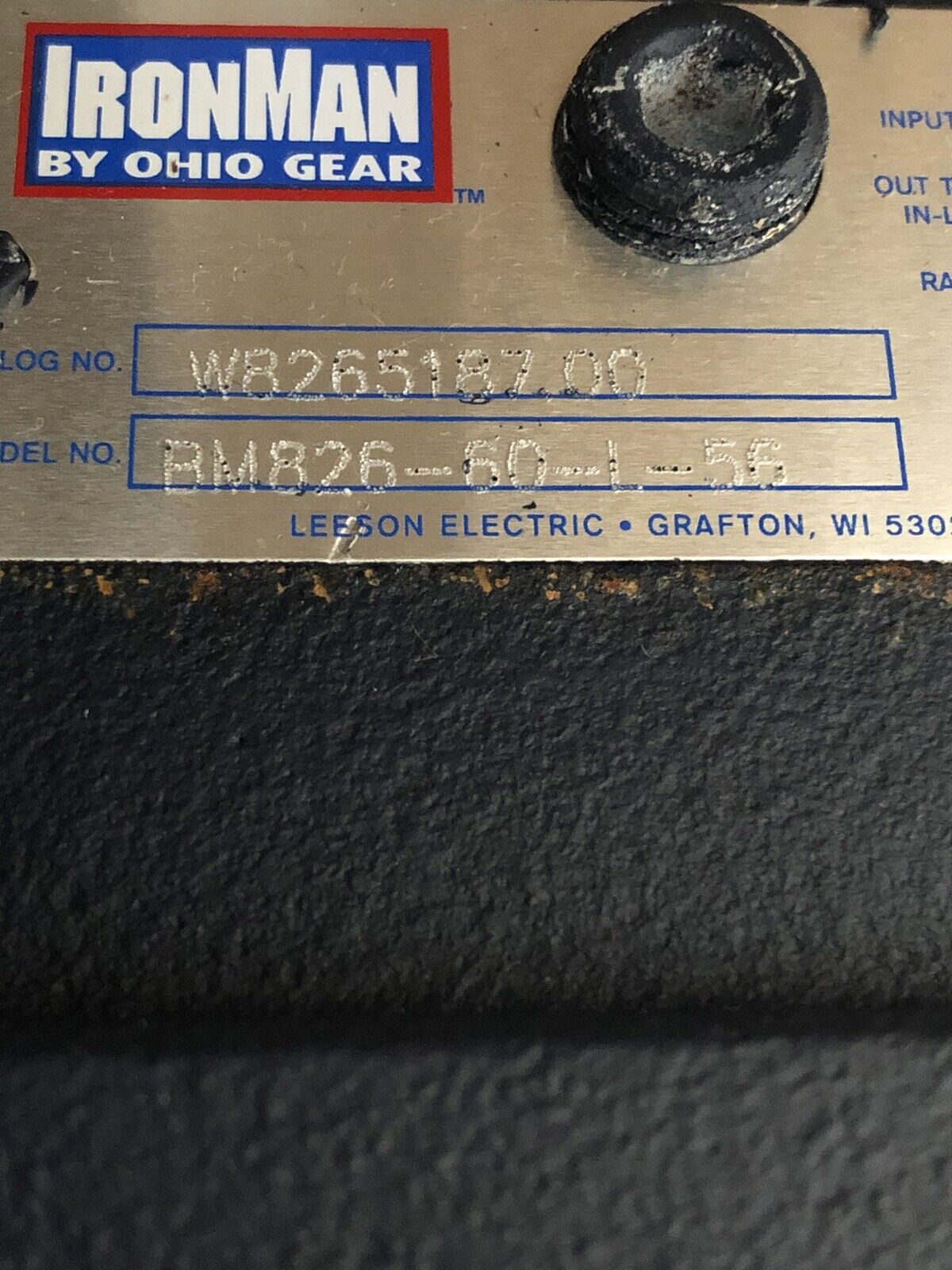 New Leeson Electric Co Motor W8265187.00,Bm826-60-L-56, 4.266Hp 7.5:1Rat,Tb