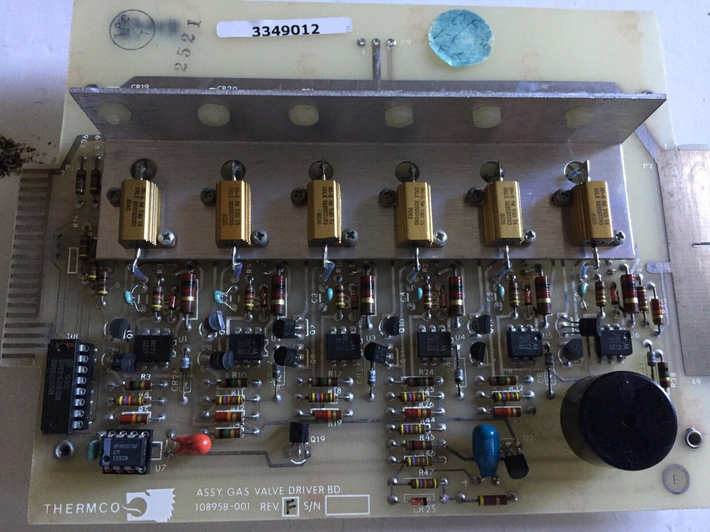 Thermco 108958-001 Pc Driver Board For Assy. Gas Valve Driver Bd,Eg,Cv