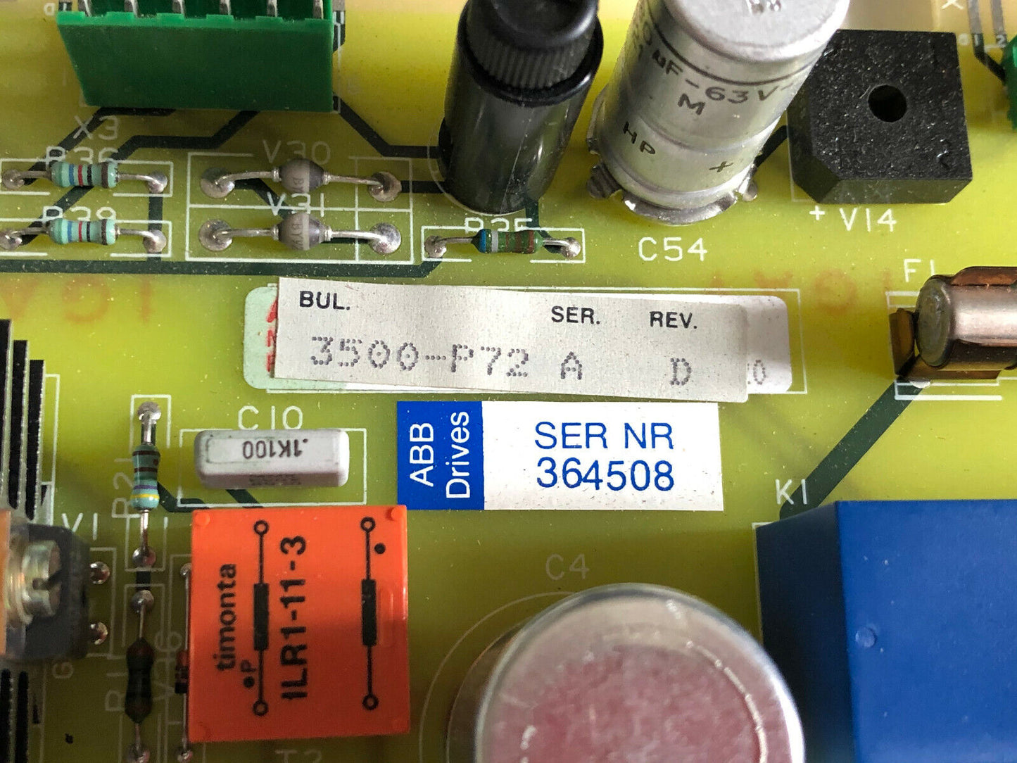 Allen Bradley 3500 P72, Pwr Supply, Saft 172, 3500-P72 A D, 5761385-8G,Es