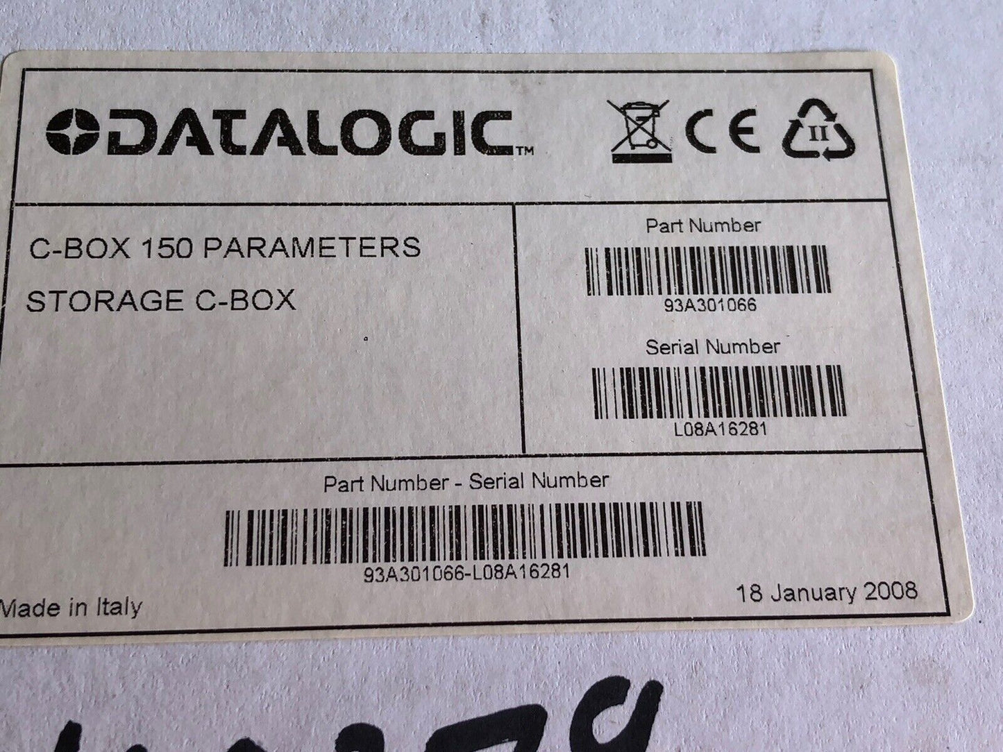 New Datalogic C-Box 150 Parameters Storage Boxobsolete 93A301066,Et