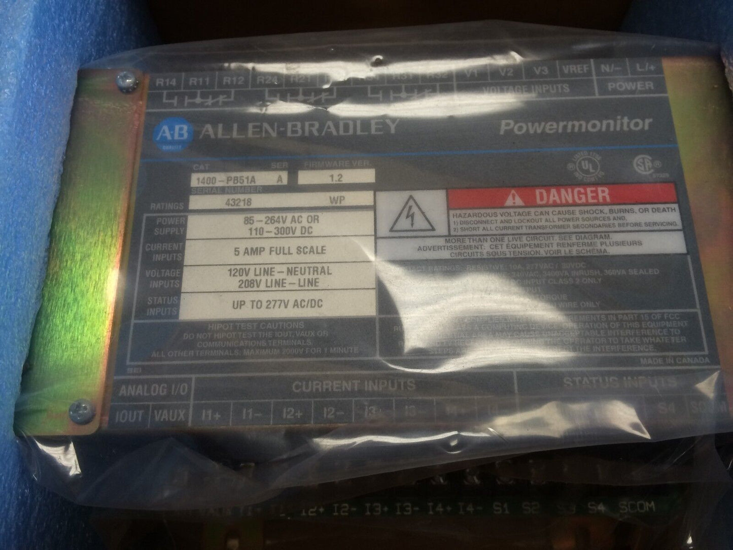 New A-B 1400-Pb51a Allen-Bradley Powermonitor Block Module 1400-Pb51a,Bu