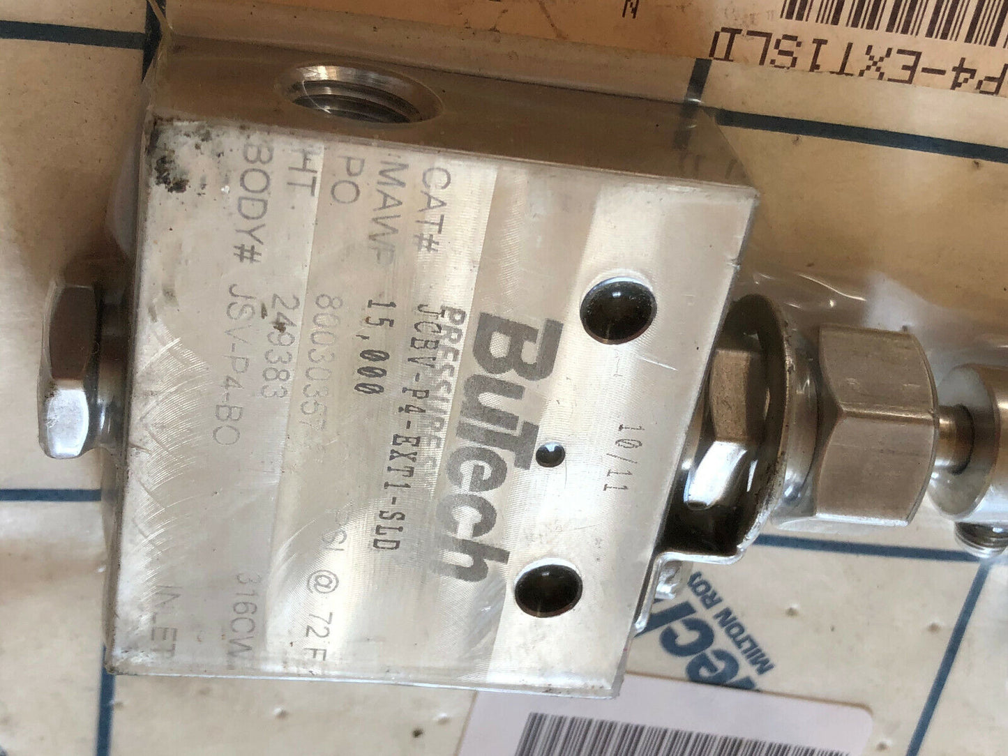 Butech Jcbv-P4-Ext1sld Butech Jsv-P4-Bo,15,000 High Pressure Valve 1/4" Npt,Fg