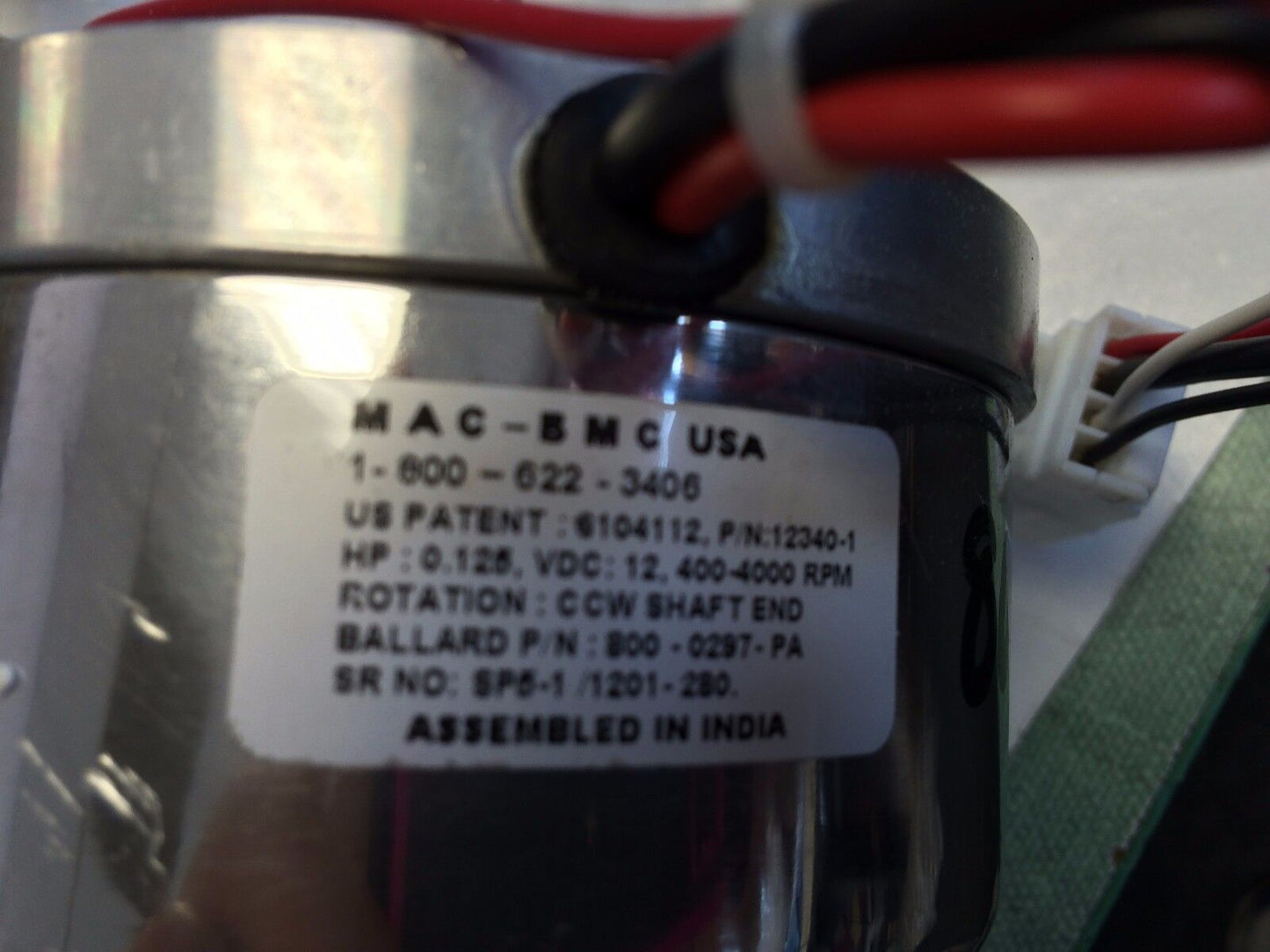 Mac-Bmc 12340-1 Motor 12Vdc 4000Rpm Brushless Ccw Rotation Shaft,800-0297-Pa,Cw