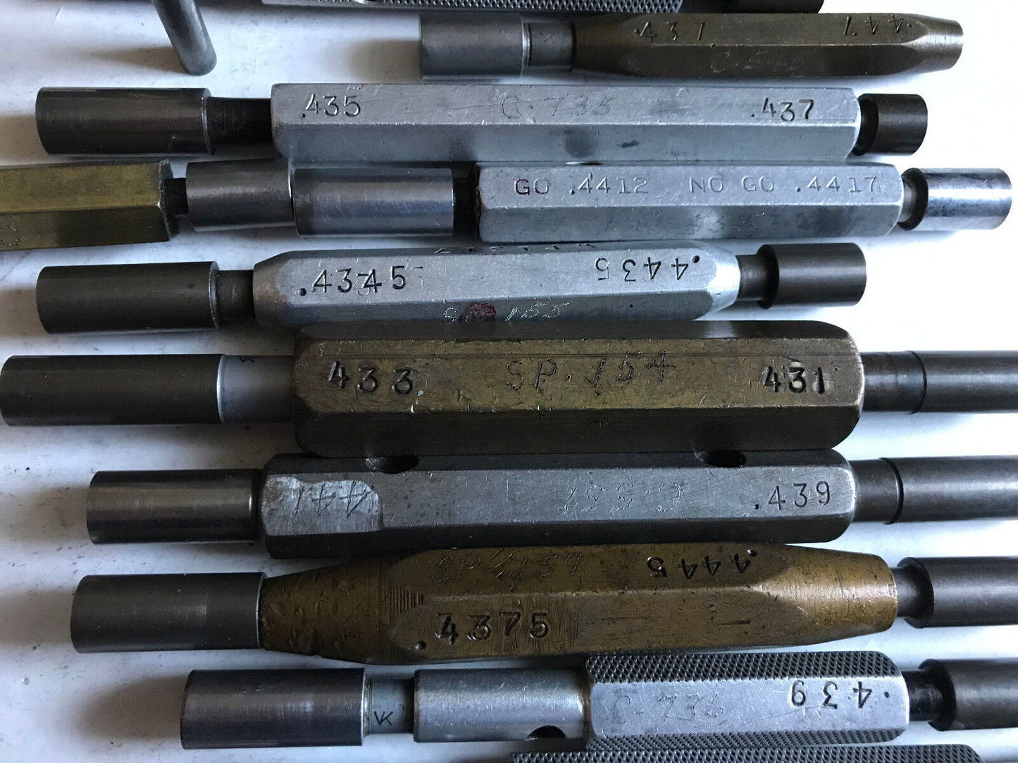 Lot The Pipe Machinery Go No Go Plug Gage,.437,.442,.4415,435,.437 .434,.445,Sa