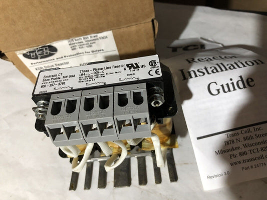 New Tci  Lr4-L-005-C Kdr Emerson Ct 3 Three Phase Line Reactor, 600 Vac Max,Tn