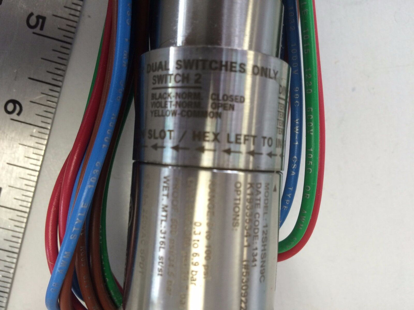 New  Ue 1/2" Npt Hyett United Electric 12Shsn9c Ss Diaphragm Swith,5-100Psi Cr
