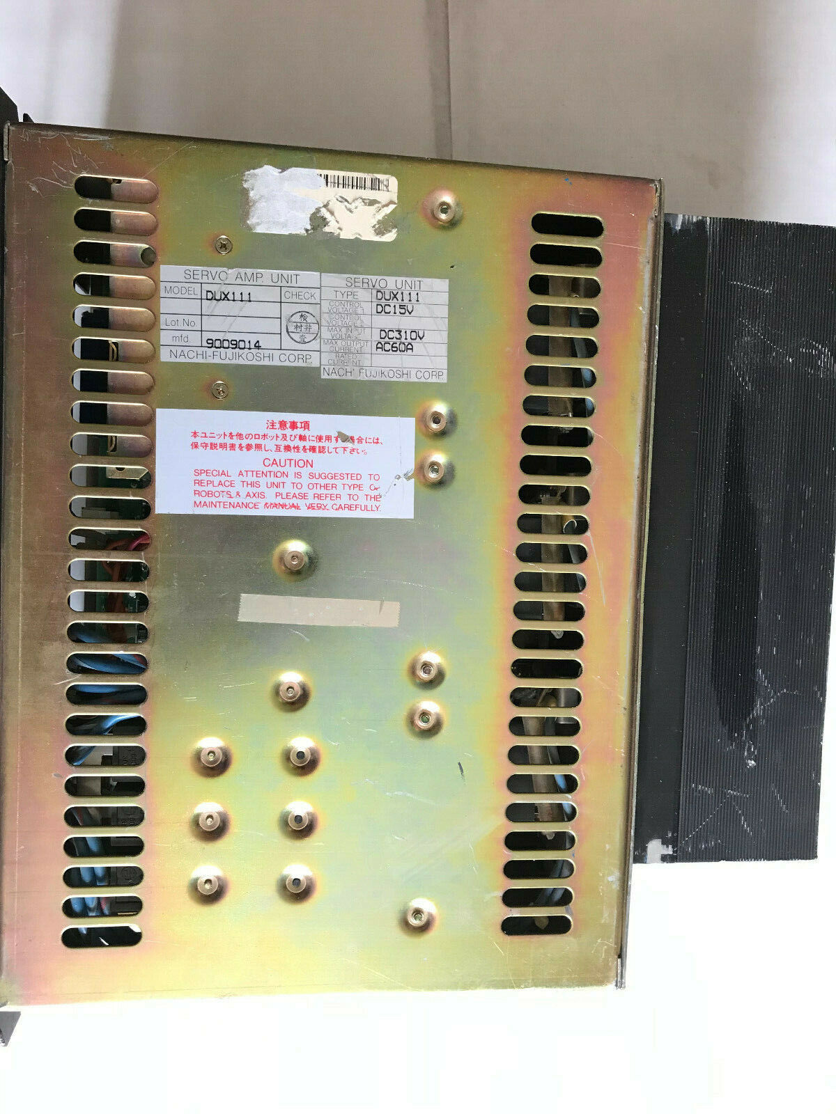 Nachi Dux111 Servo Amplfier 15Vdc 15/310V,Sm