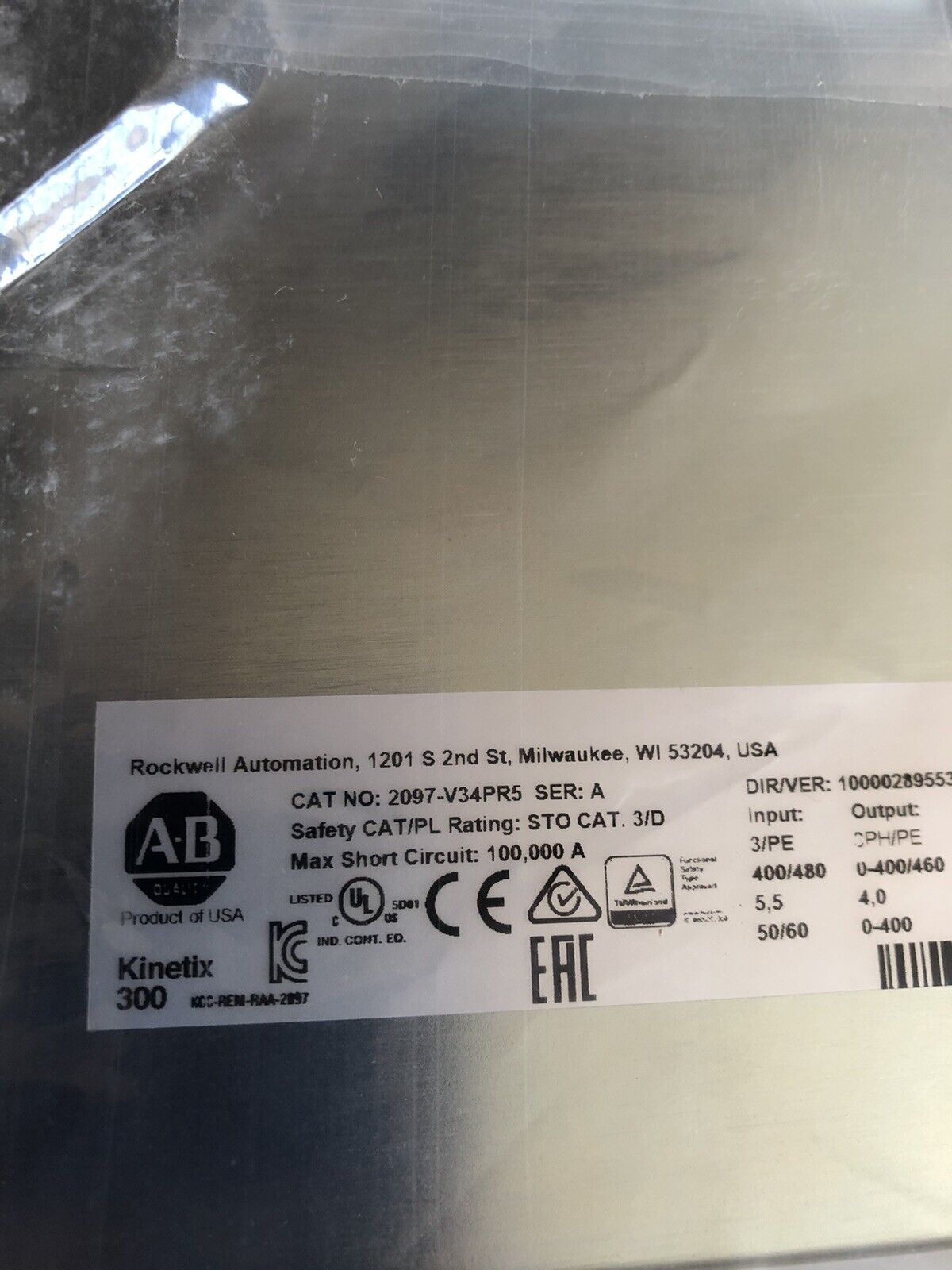 New Allen Bradley 2097-V34pr5 Kinetix 300 Servo Drive,2097 V34pr5,2097-V34pr5,Cr