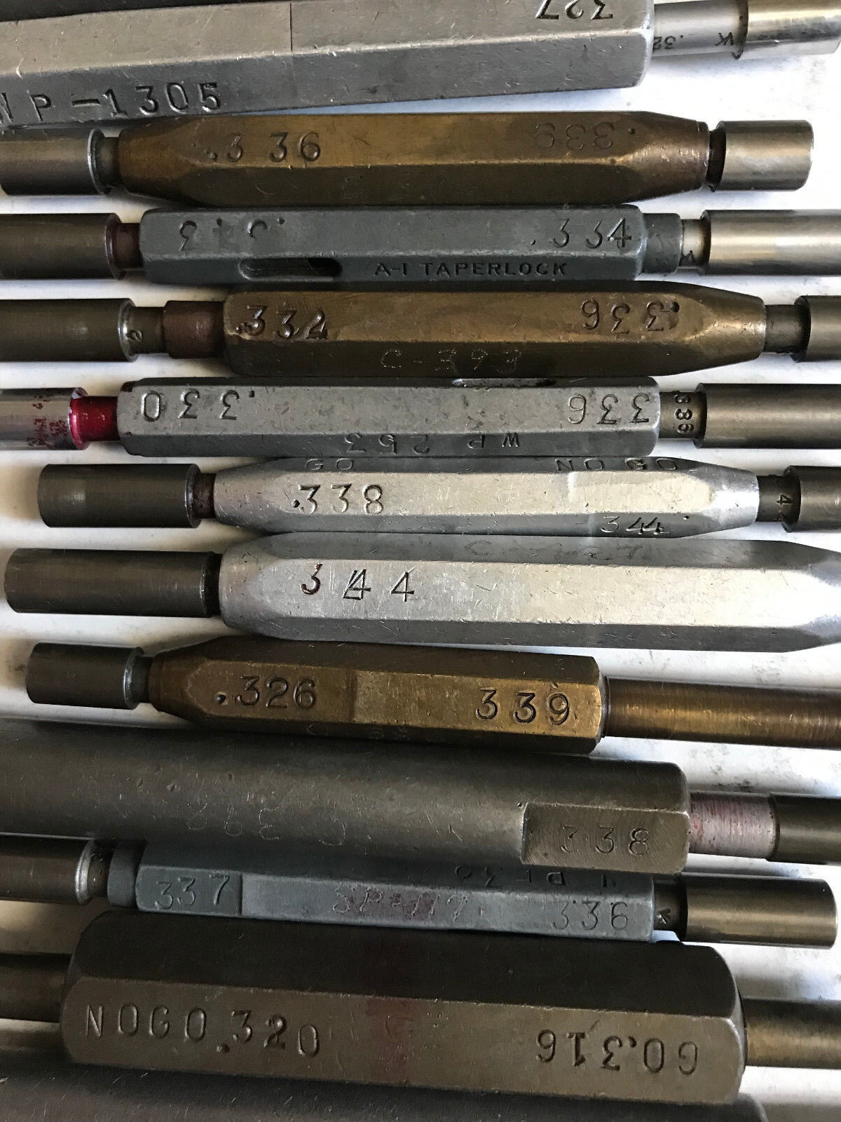 Lot The Pipe Machinery Go No Go Plug Gage .327,.334,.328,.338,.341,.326,.343,Et
