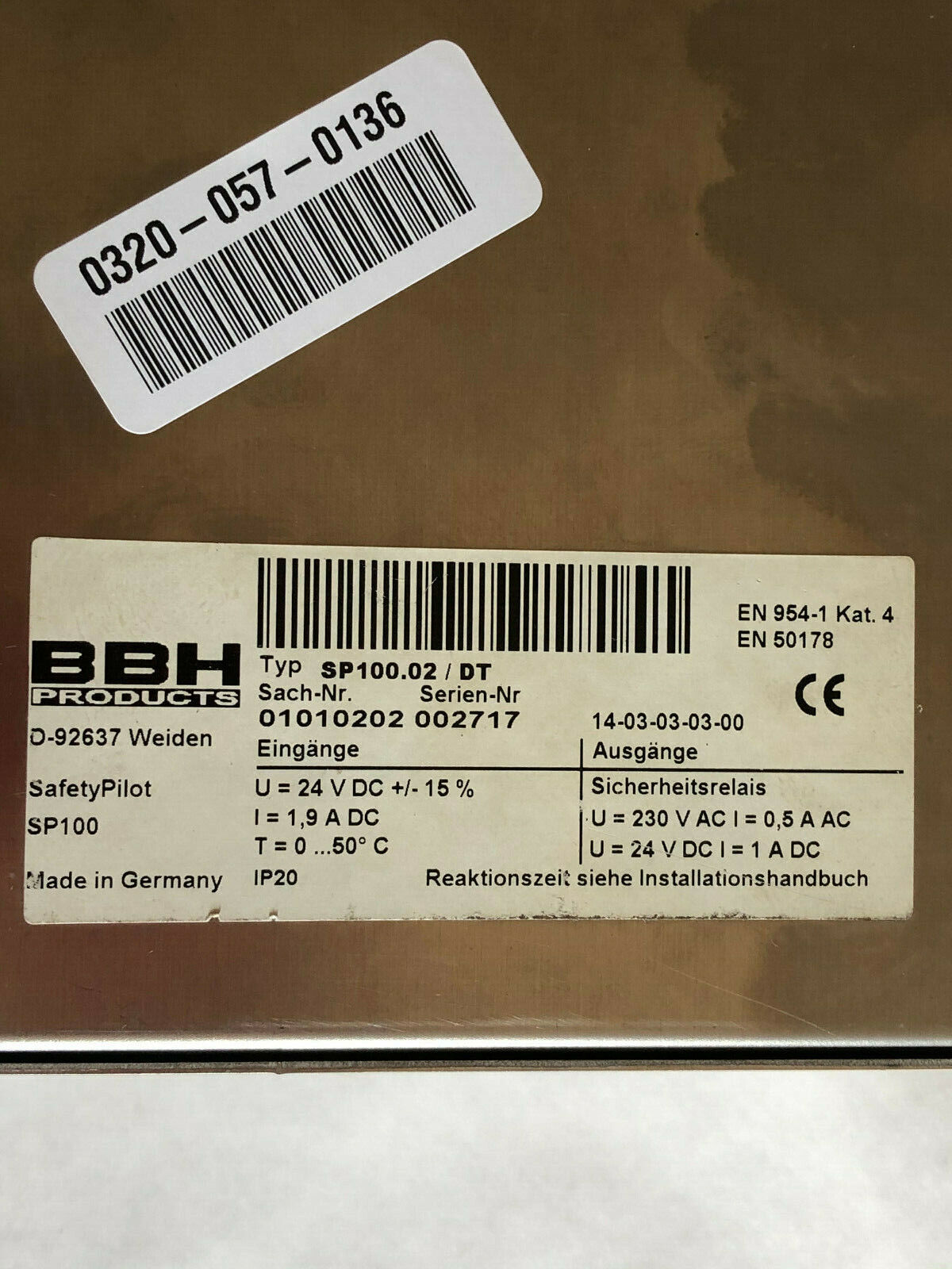 Bbh Products Sp100.02/Dt Controller 24Vdc,Bbh Products Sp100,Ez