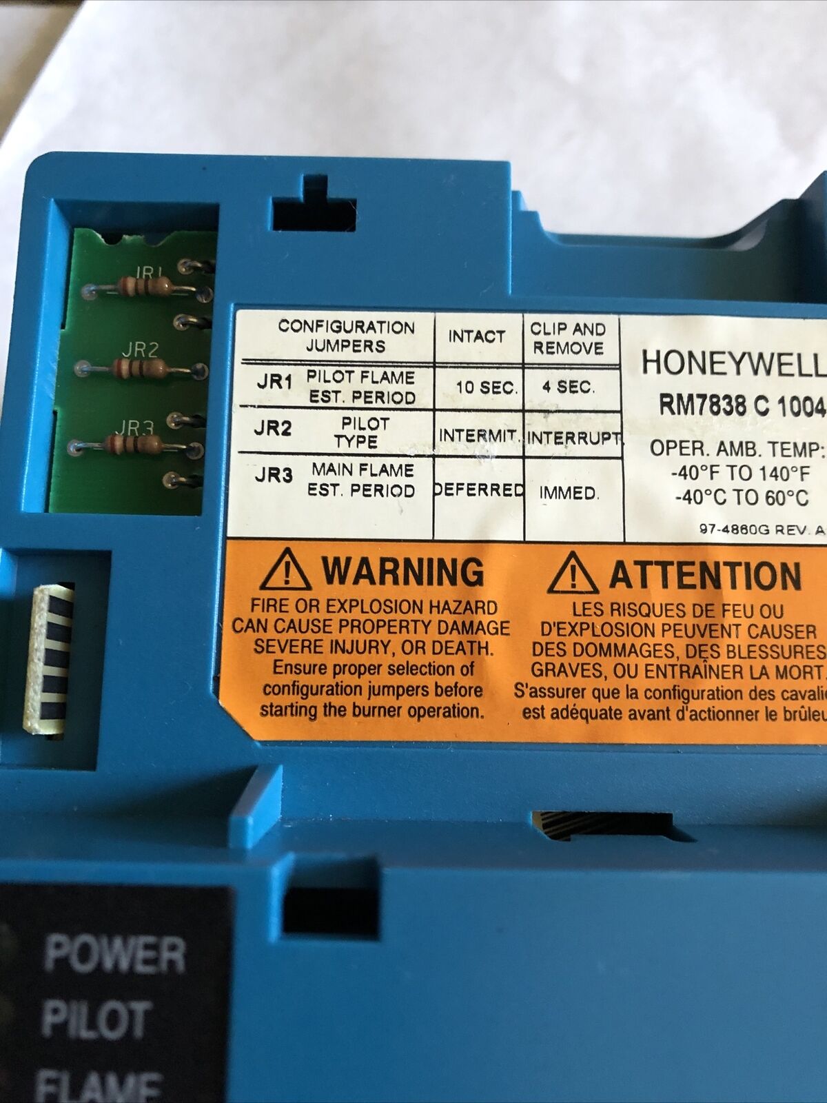 (Purge Card Reading Error) Honeywell Rm7838c1004 Burner Control,Rm7838c 1004,Ee