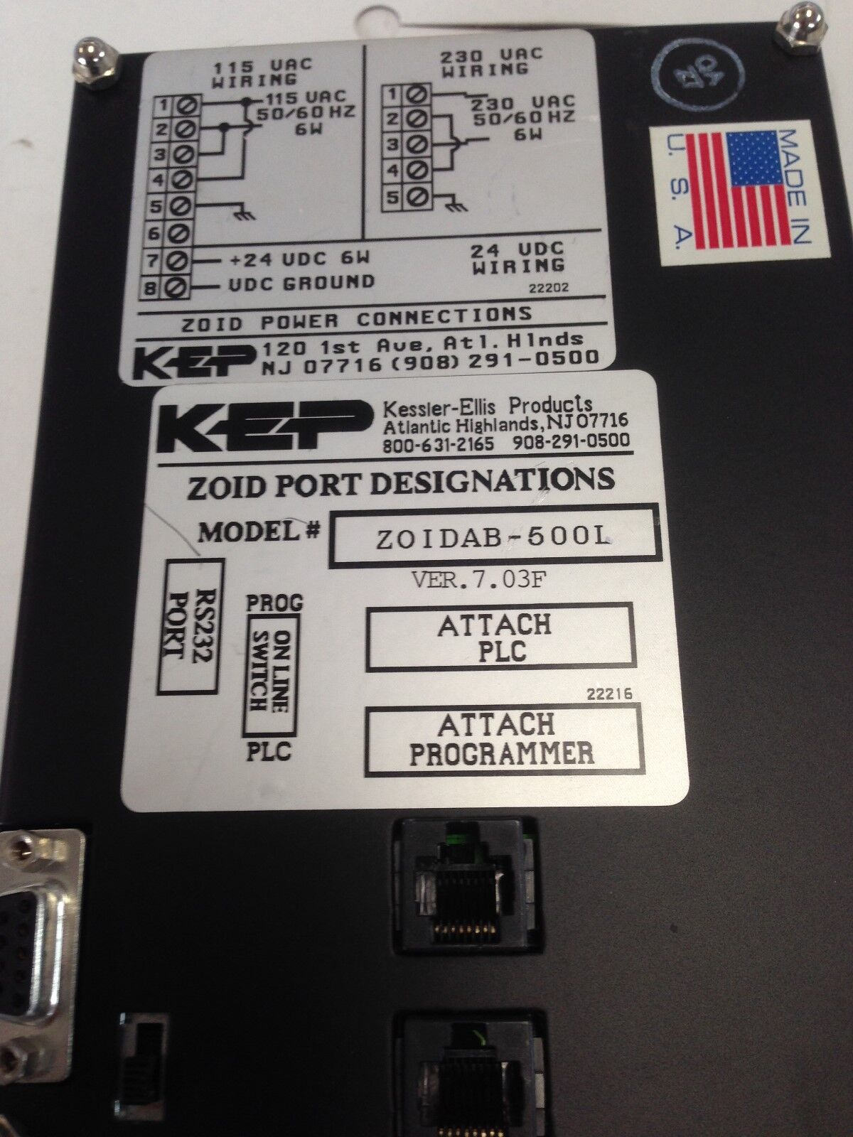 Kep Zoidab-500L,Kep Model Zoidab-500L Operator Interface Plc Prog Display,Dk