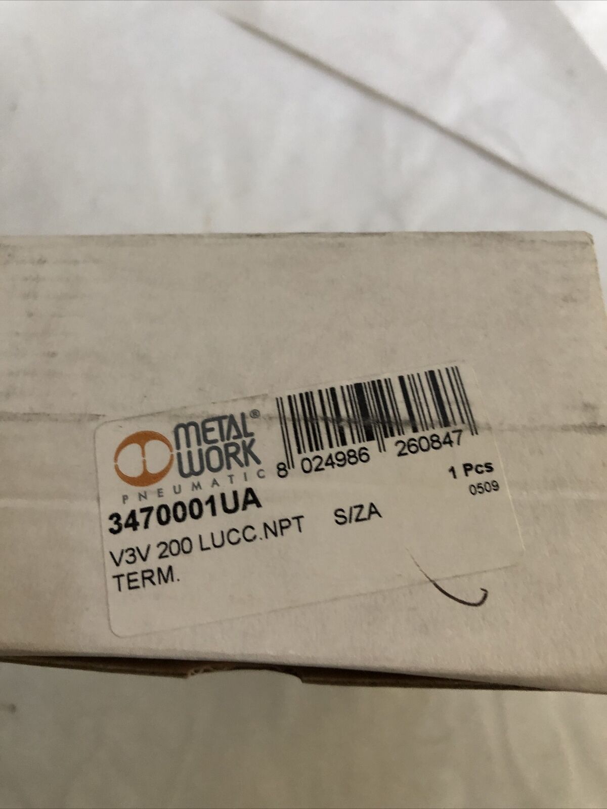 New Metal Work V3v 200, 3470001Ua Pneumatic Lockout Valve, Dg